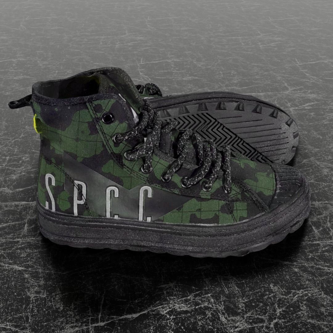 SSPC CAMOUFLAGE 3D SHOES - GREEN Low-poly 3D model_4