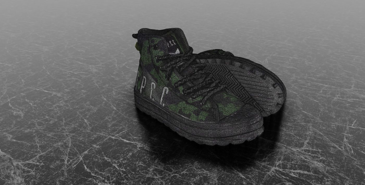 SSPC CAMOUFLAGE 3D SHOES - GREEN Low-poly 3D model_10