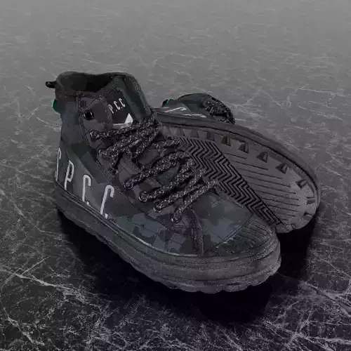 SSPC CAMOUFLAGE 3D SHOES - BLUE Low-poly 3D model