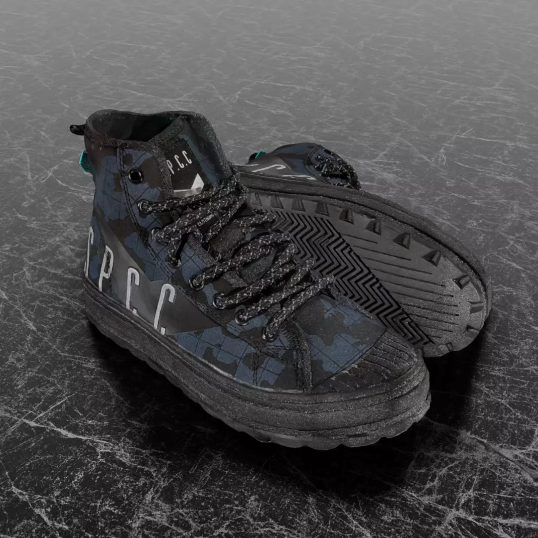 SSPC CAMOUFLAGE 3D SHOES - BLUE Low-poly 3D model