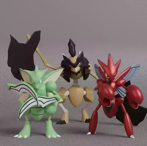 Pokemon - Scyther Scizor and Kleavor with 2 poses