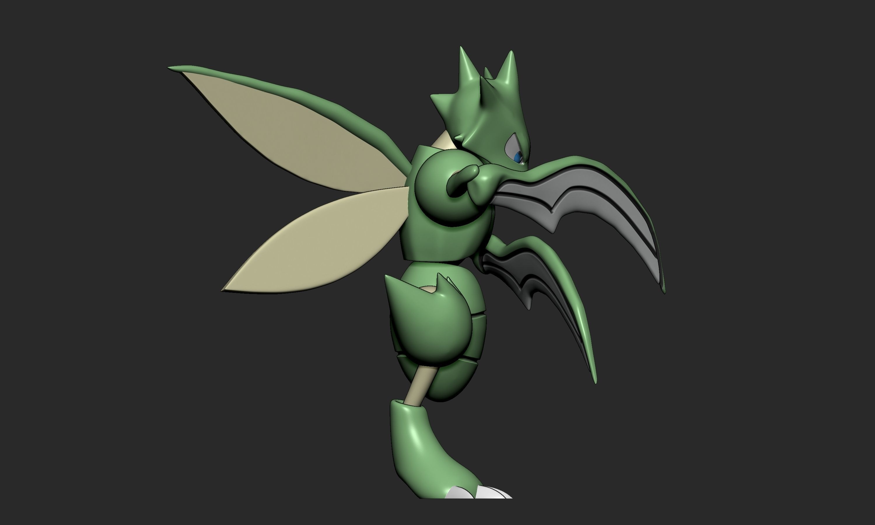 Pokemon - Scyther Scizor and Kleavor with 2 poses 3D print model_7