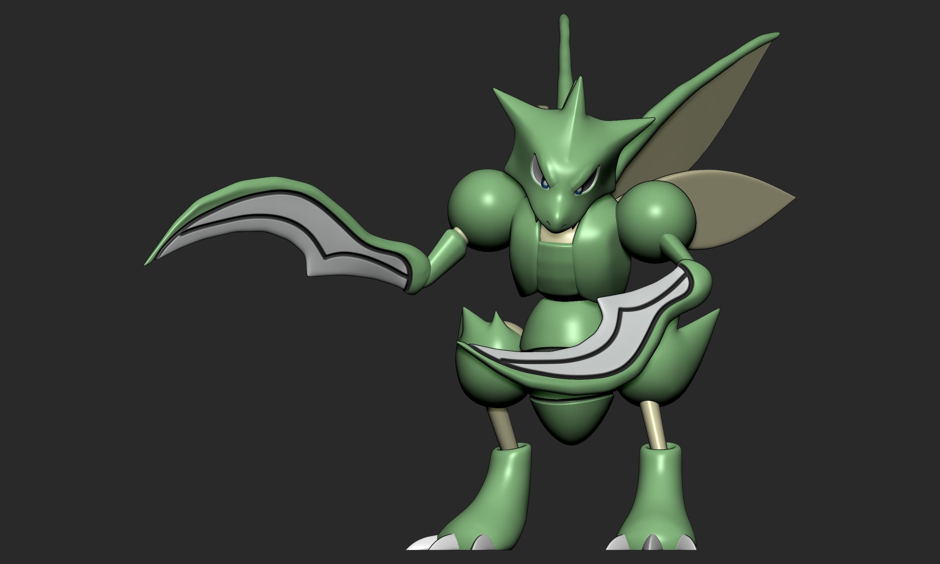 Pokemon - Scyther Scizor and Kleavor with 2 poses 3D print model_4