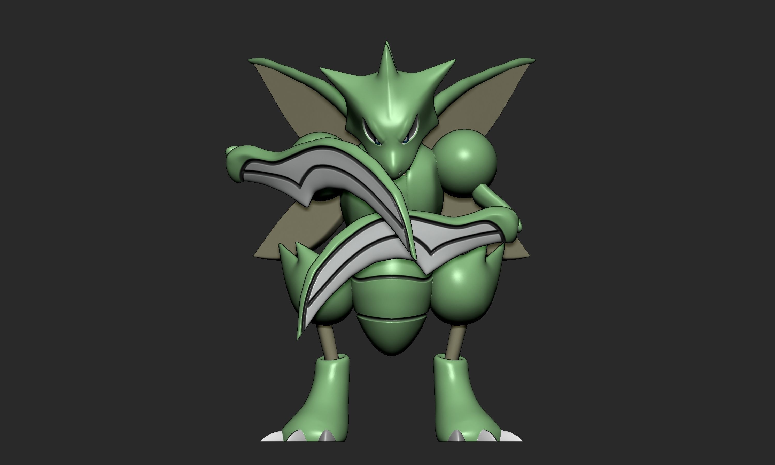 Pokemon - Scyther Scizor and Kleavor with 2 poses 3D print model_11