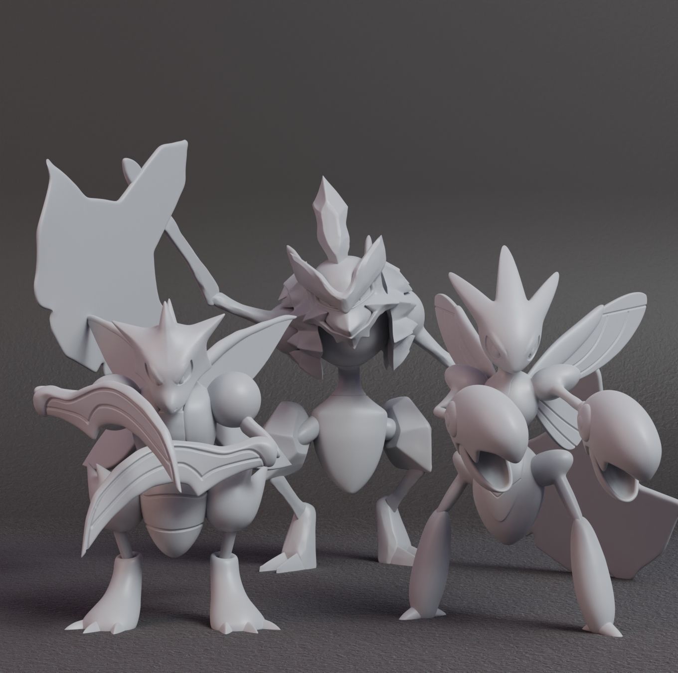 Pokemon - Scyther Scizor and Kleavor with 2 poses 3D print model_1