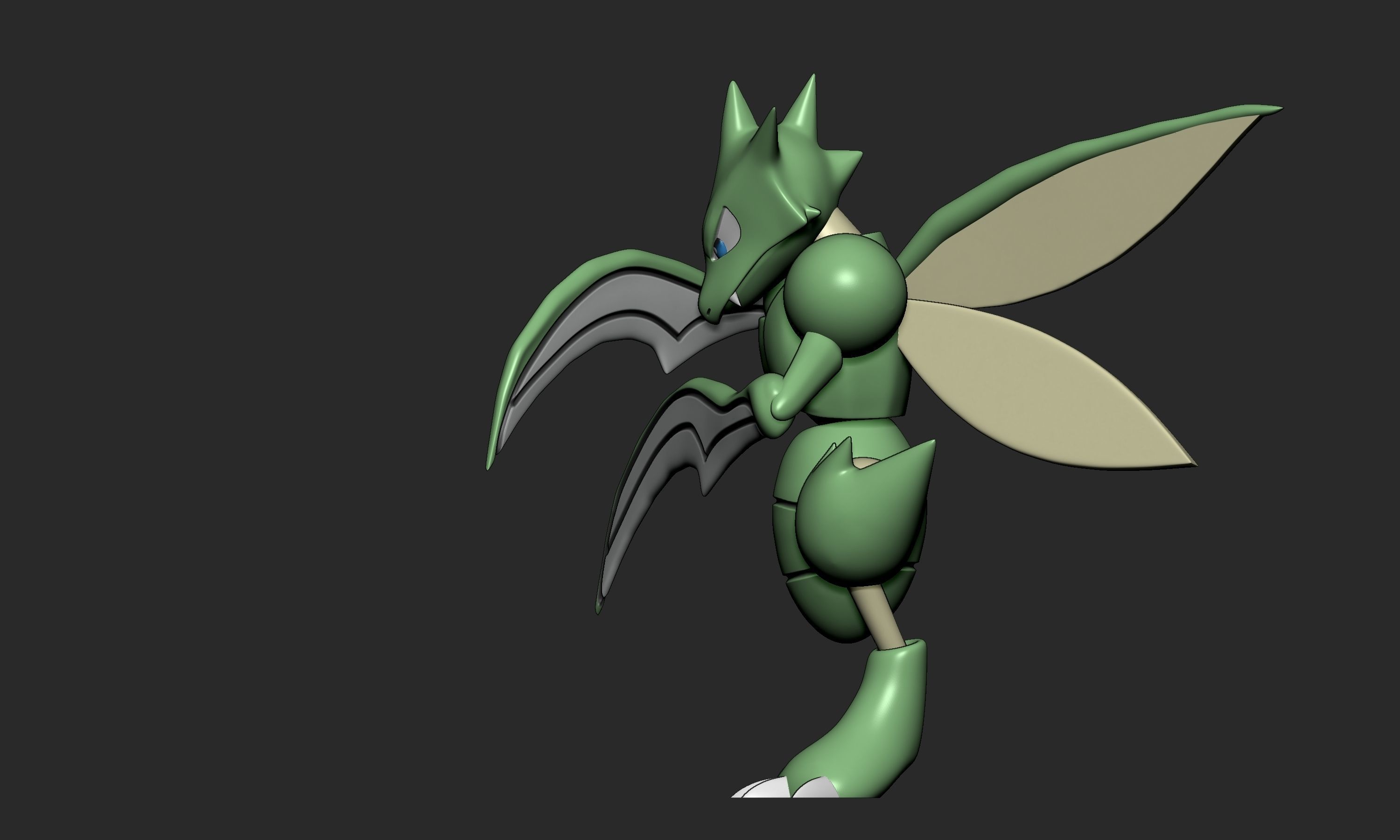 Pokemon - Scyther Scizor and Kleavor with 2 poses 3D print model_5