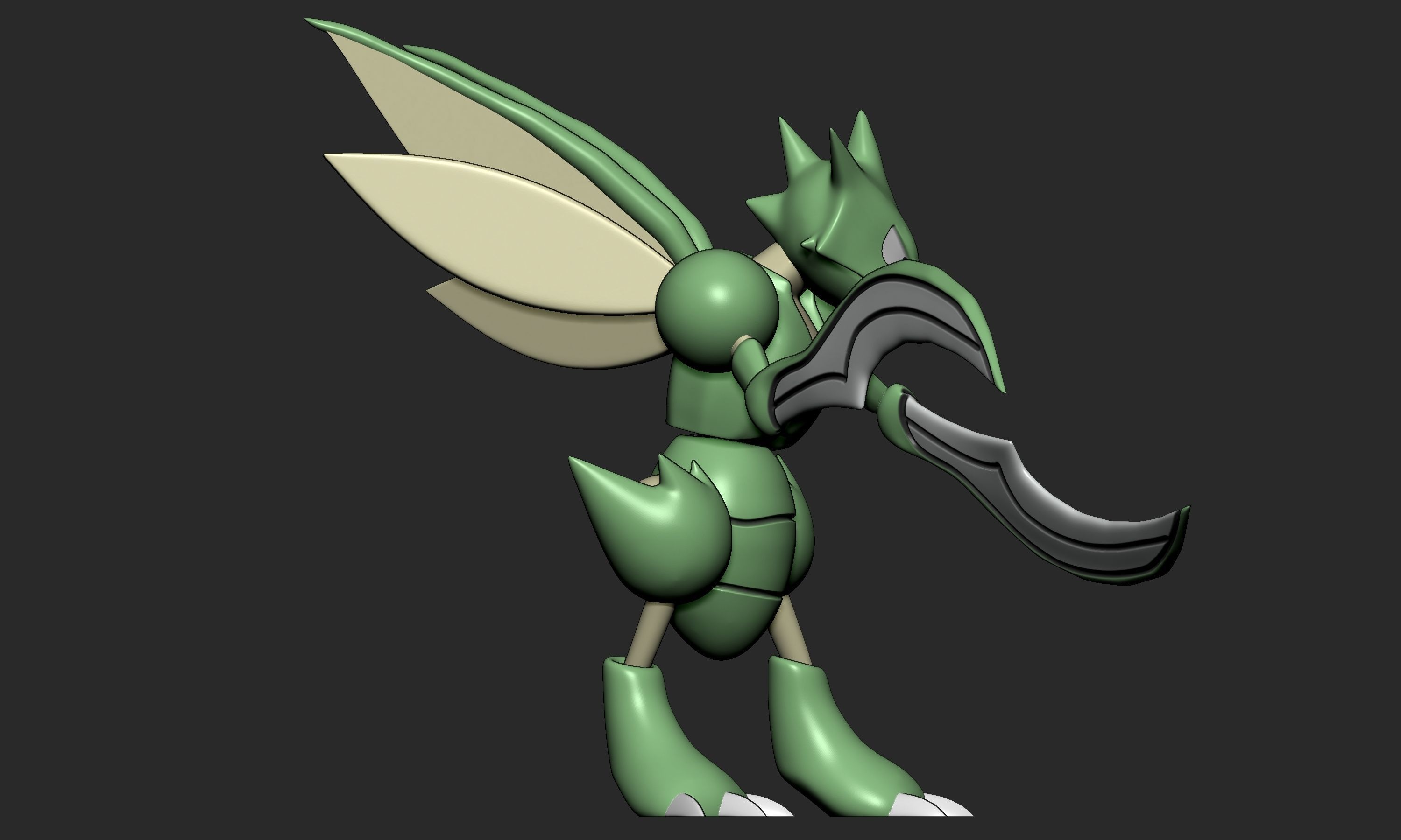 Pokemon - Scyther Scizor and Kleavor with 2 poses 3D print model_10