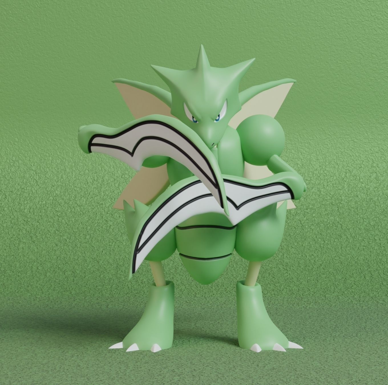 Pokemon - Scyther Scizor and Kleavor with 2 poses 3D print model_2