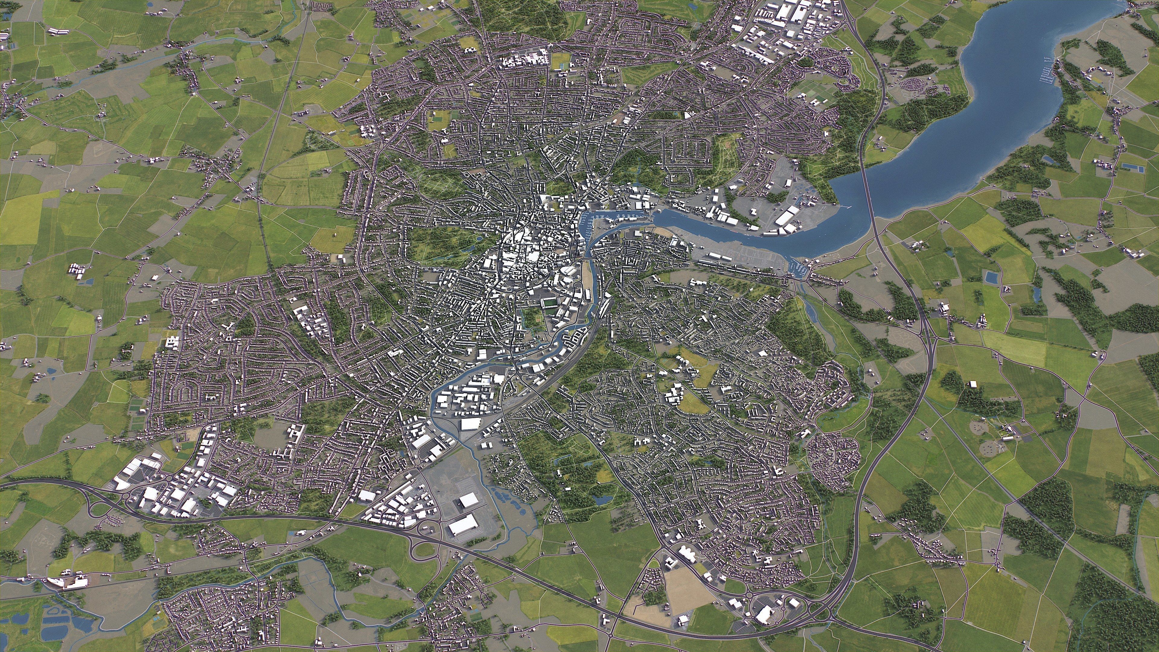 Ipswich - 3D City Model Low-poly 3D model_8