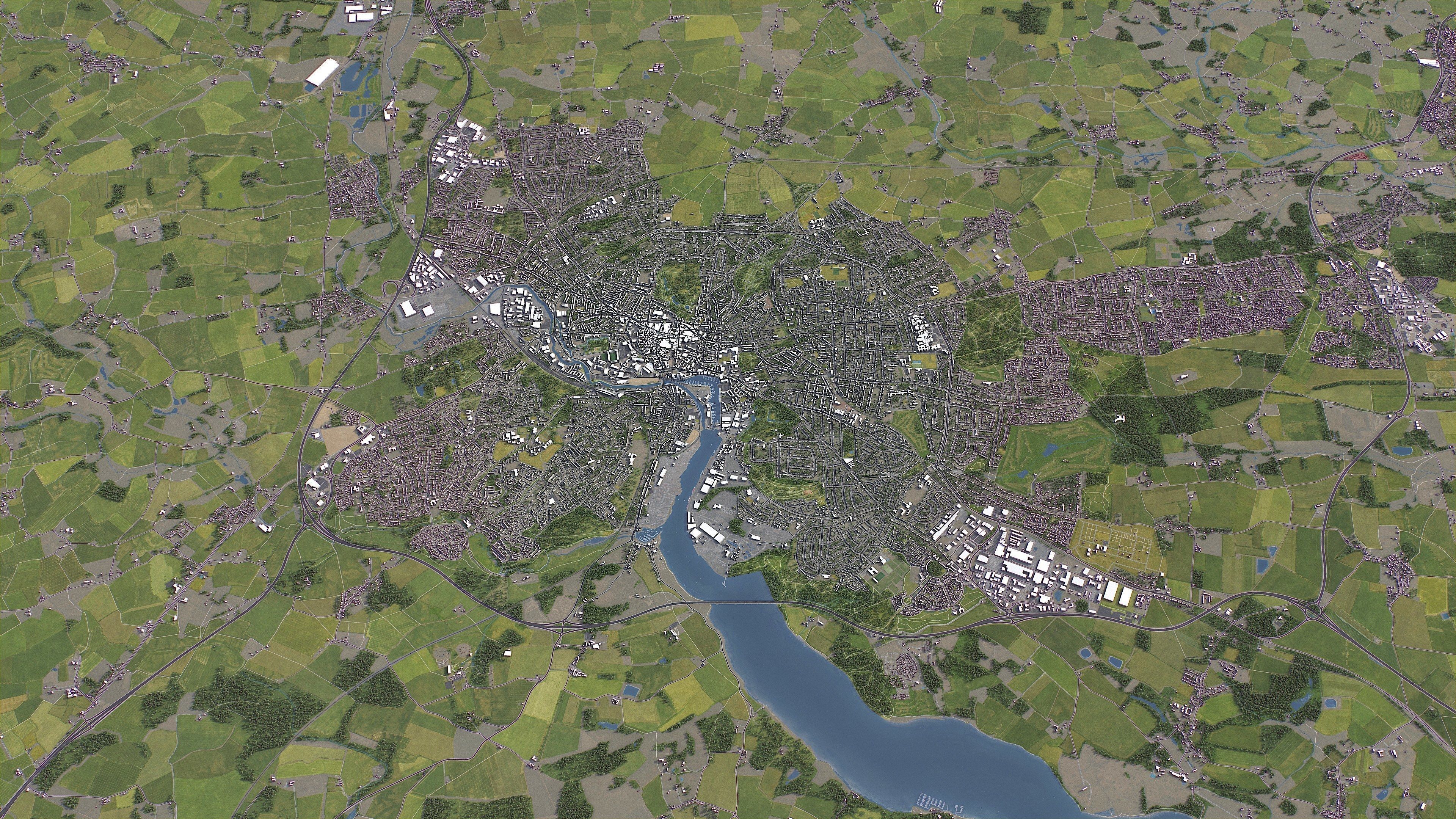 Ipswich - 3D City Model Low-poly 3D model_12