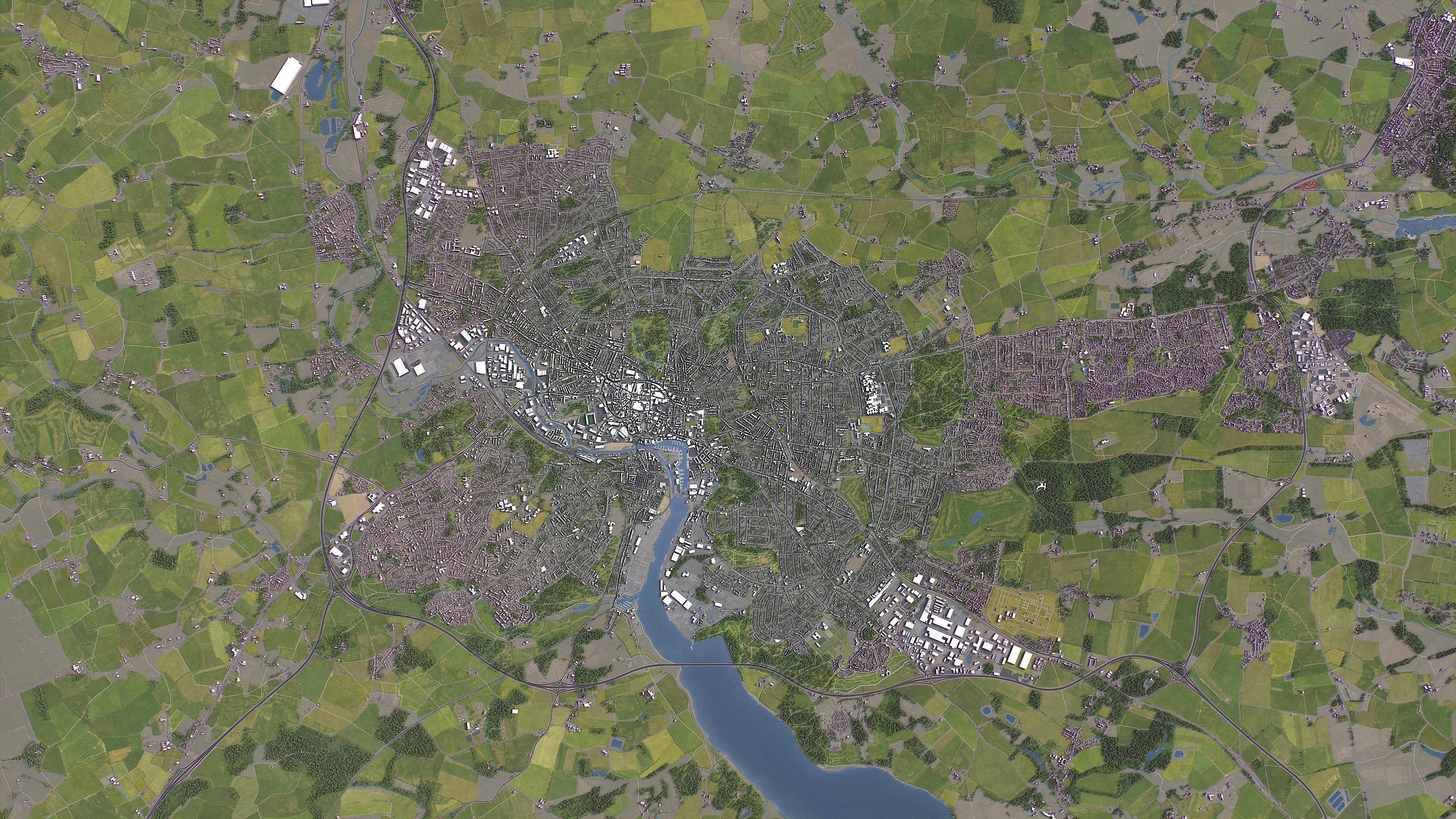 Ipswich - 3D City Model Low-poly 3D model_14