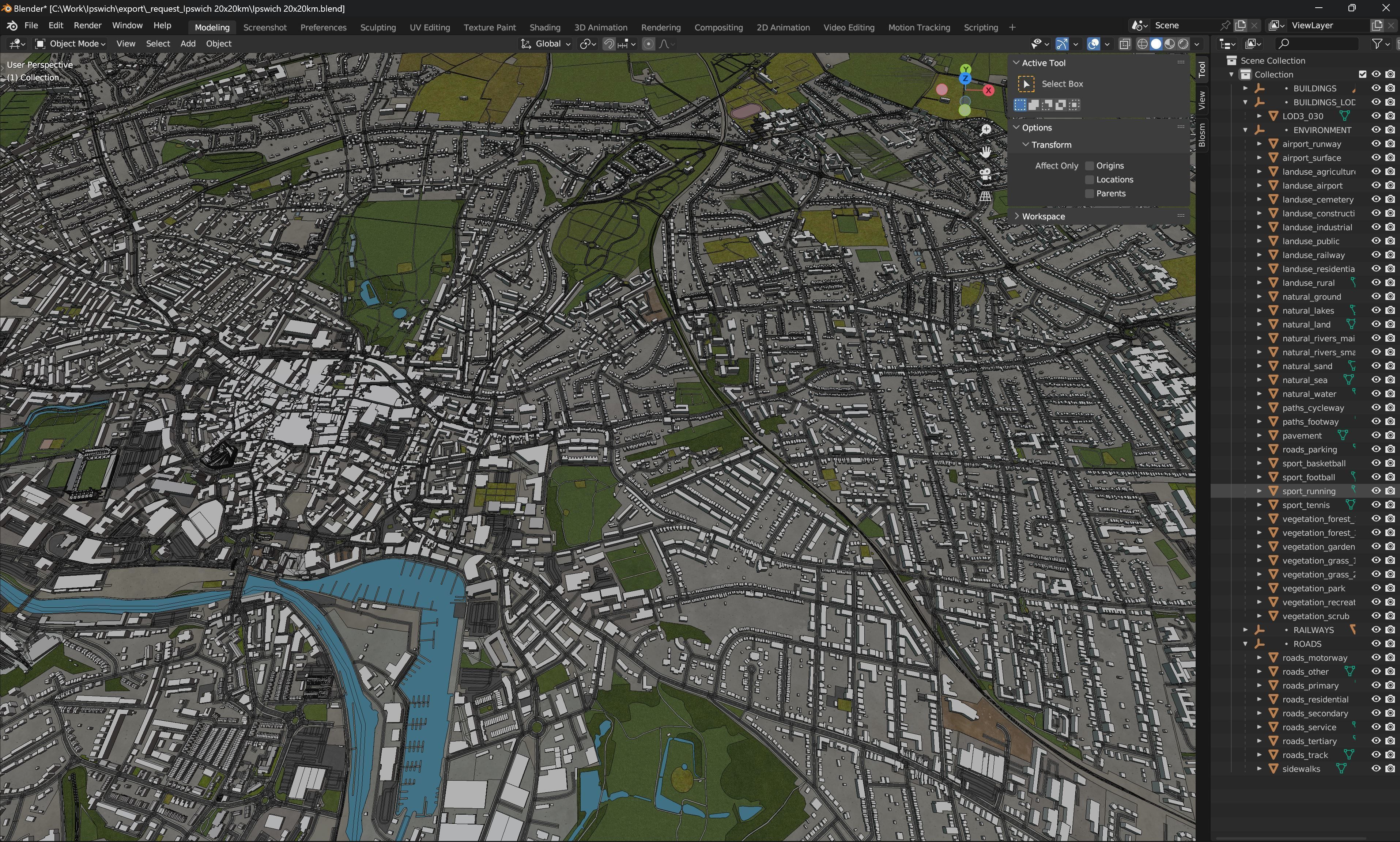 Ipswich - 3D City Model Low-poly 3D model_17