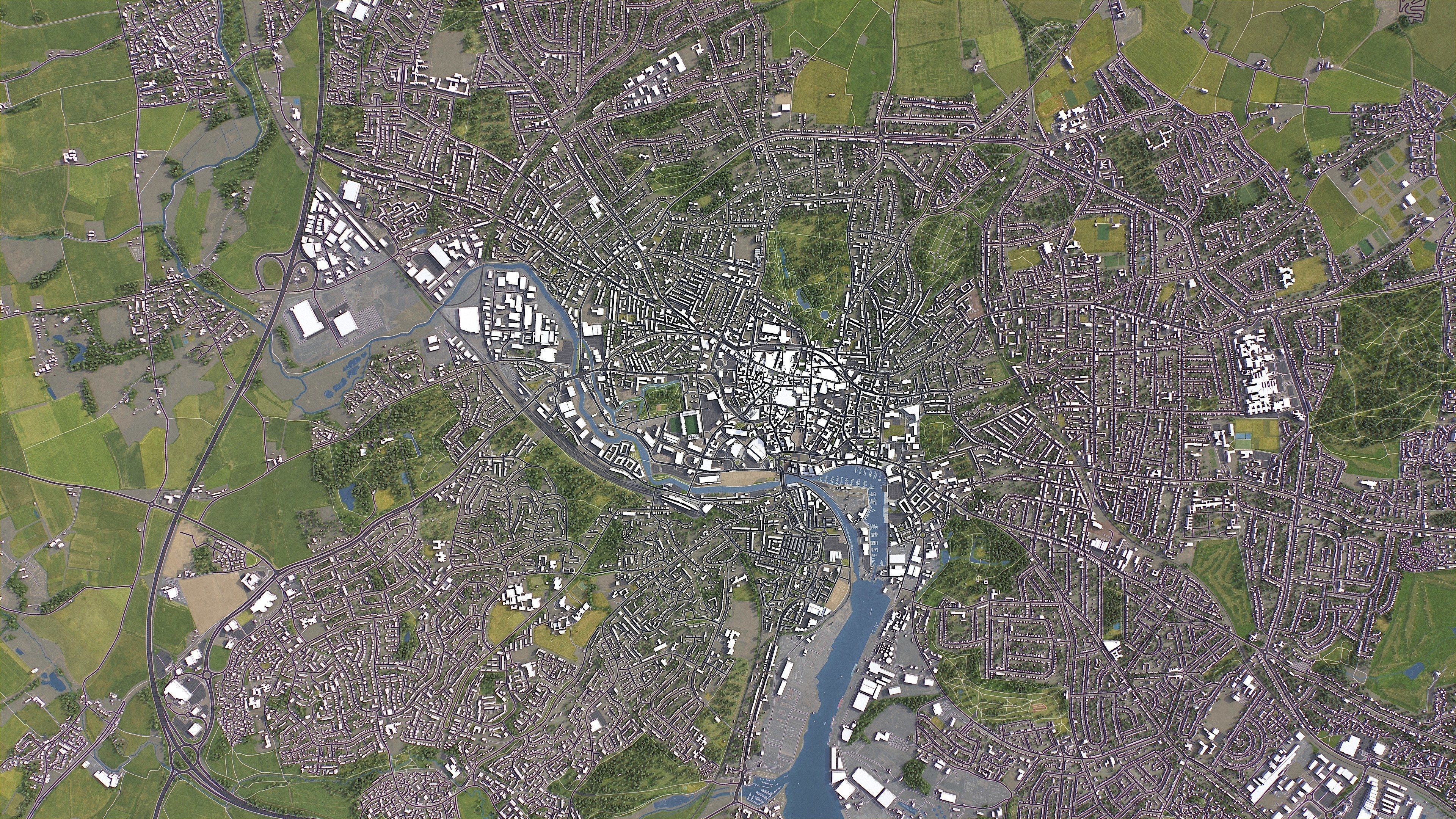 Ipswich - 3D City Model Low-poly 3D model_13