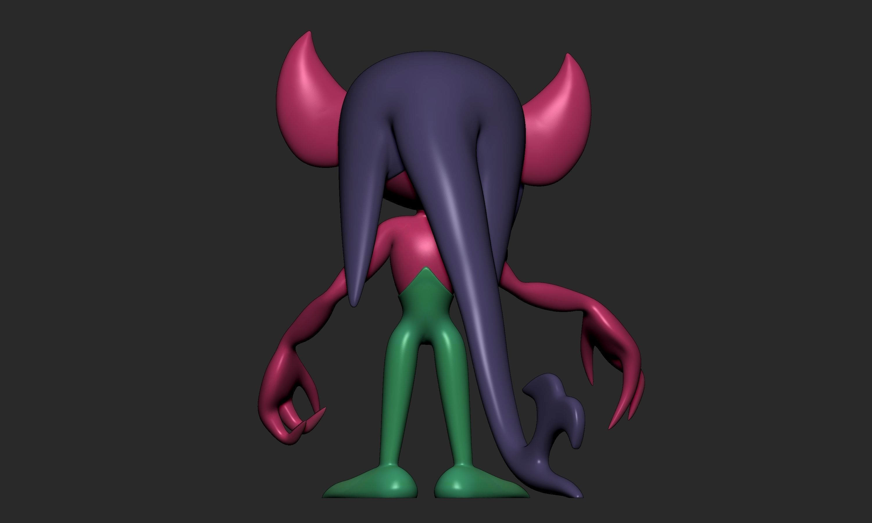 Pokemon - Impidimp Morgrem and Grimmsnarl with 2 poses 3D print model_13