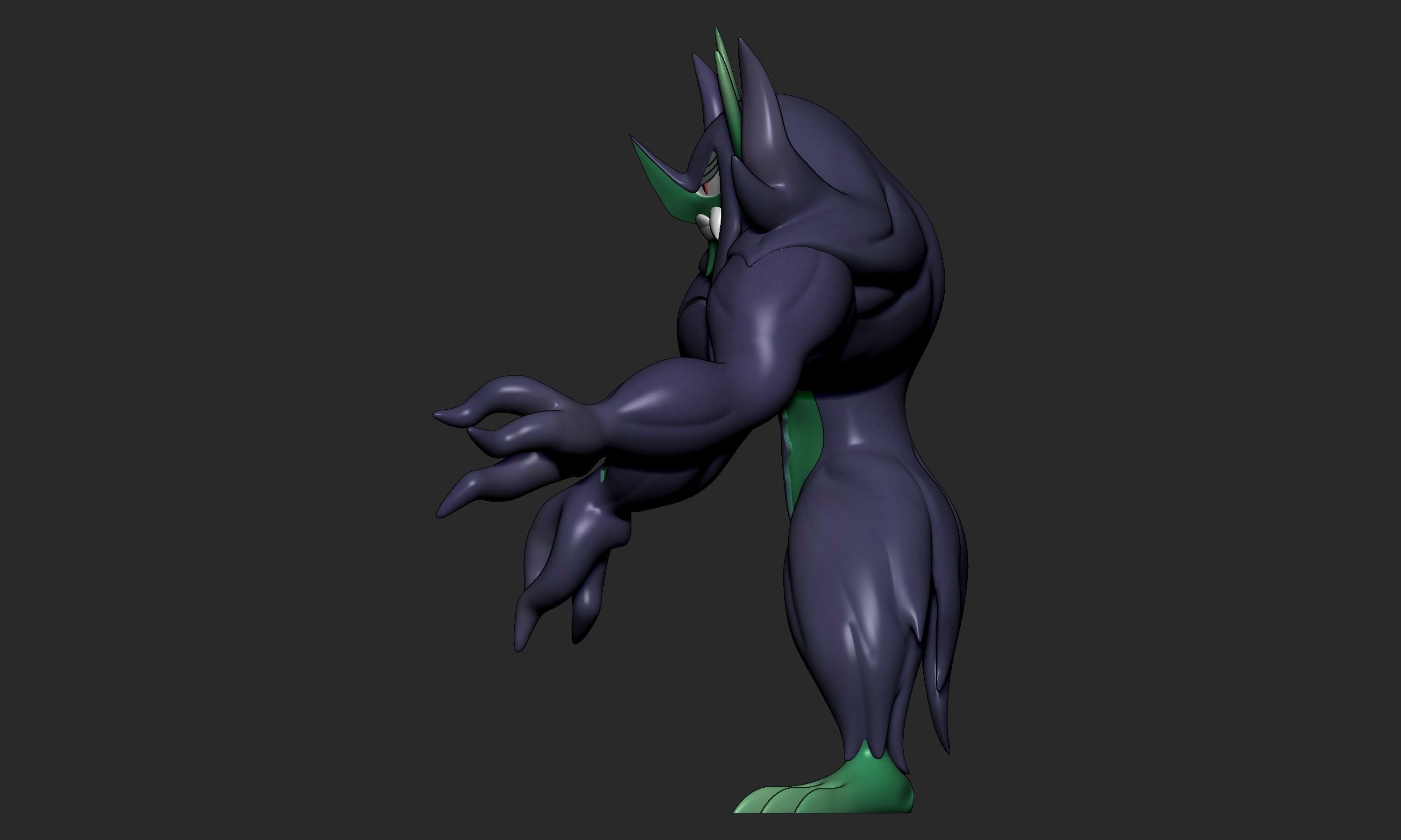 Pokemon - Impidimp Morgrem and Grimmsnarl with 2 poses 3D print model_22