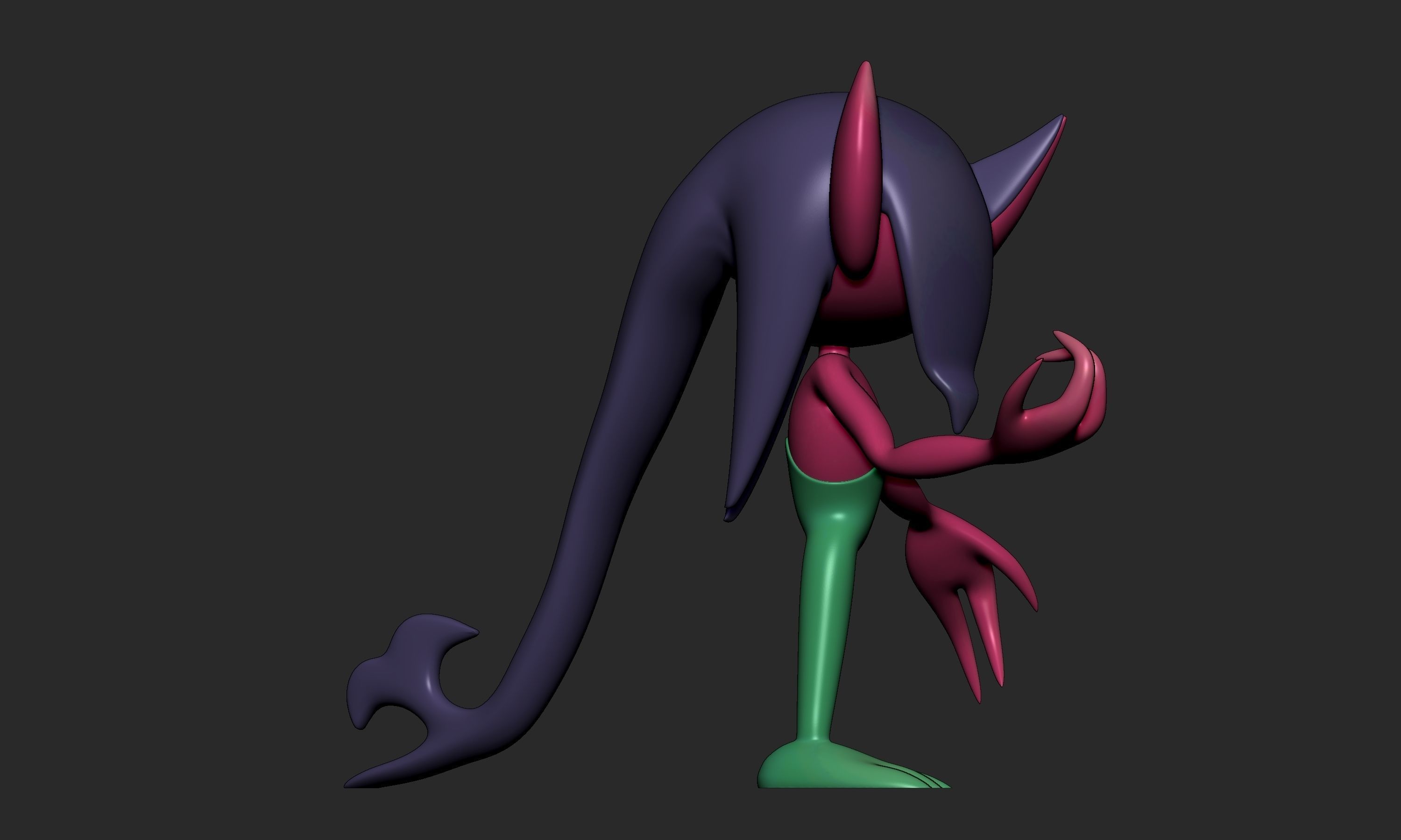 Pokemon - Impidimp Morgrem and Grimmsnarl with 2 poses 3D print model_17