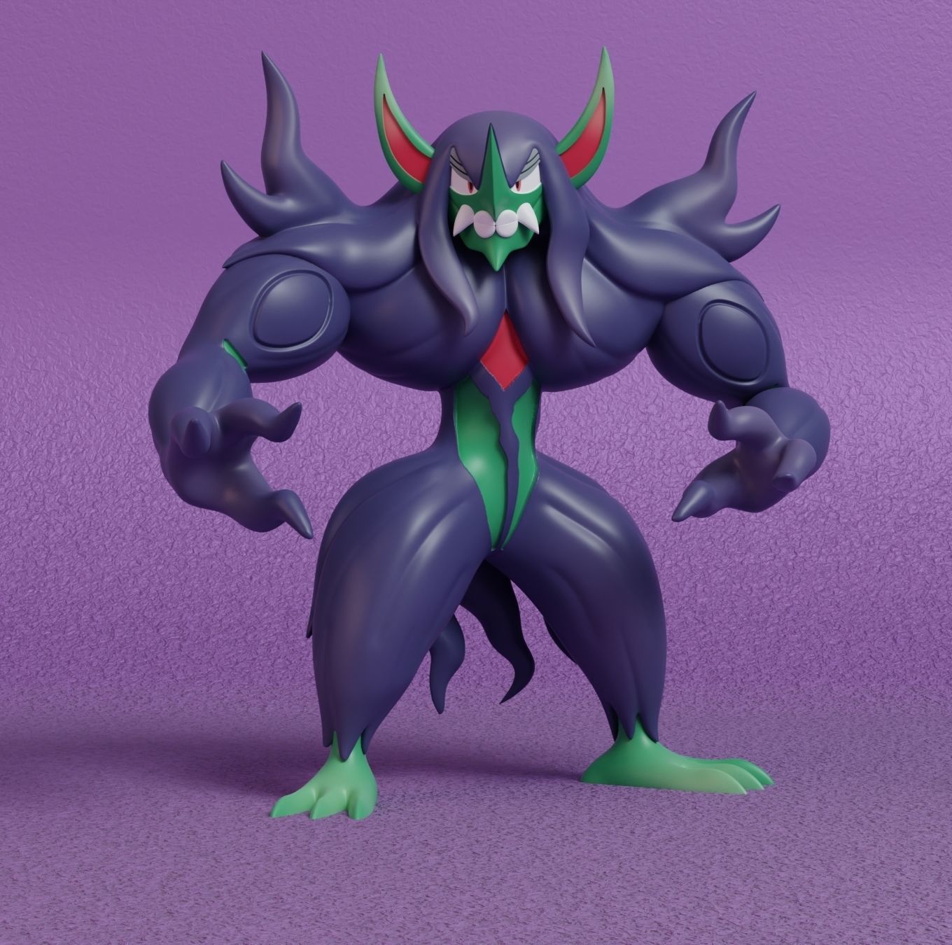 Pokemon - Impidimp Morgrem and Grimmsnarl with 2 poses 3D print model_24