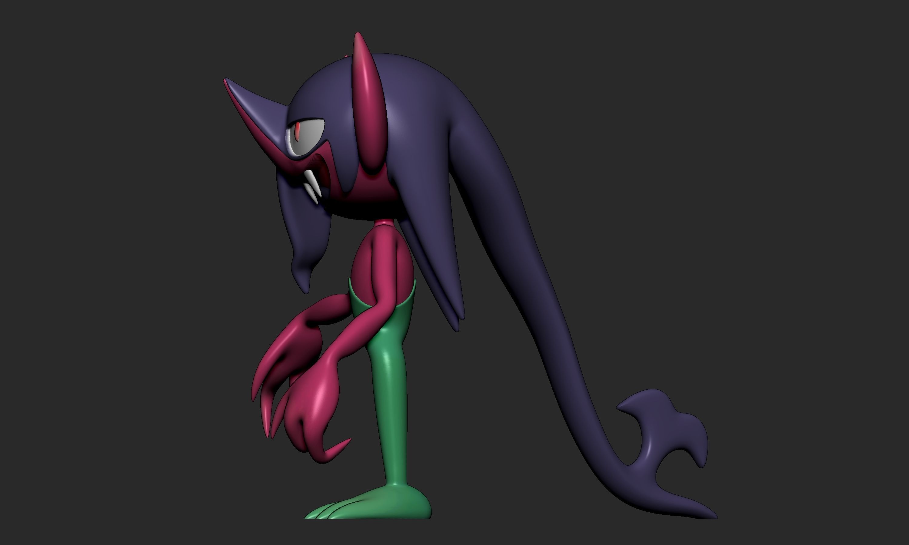 Pokemon - Impidimp Morgrem and Grimmsnarl with 2 poses 3D print model_14