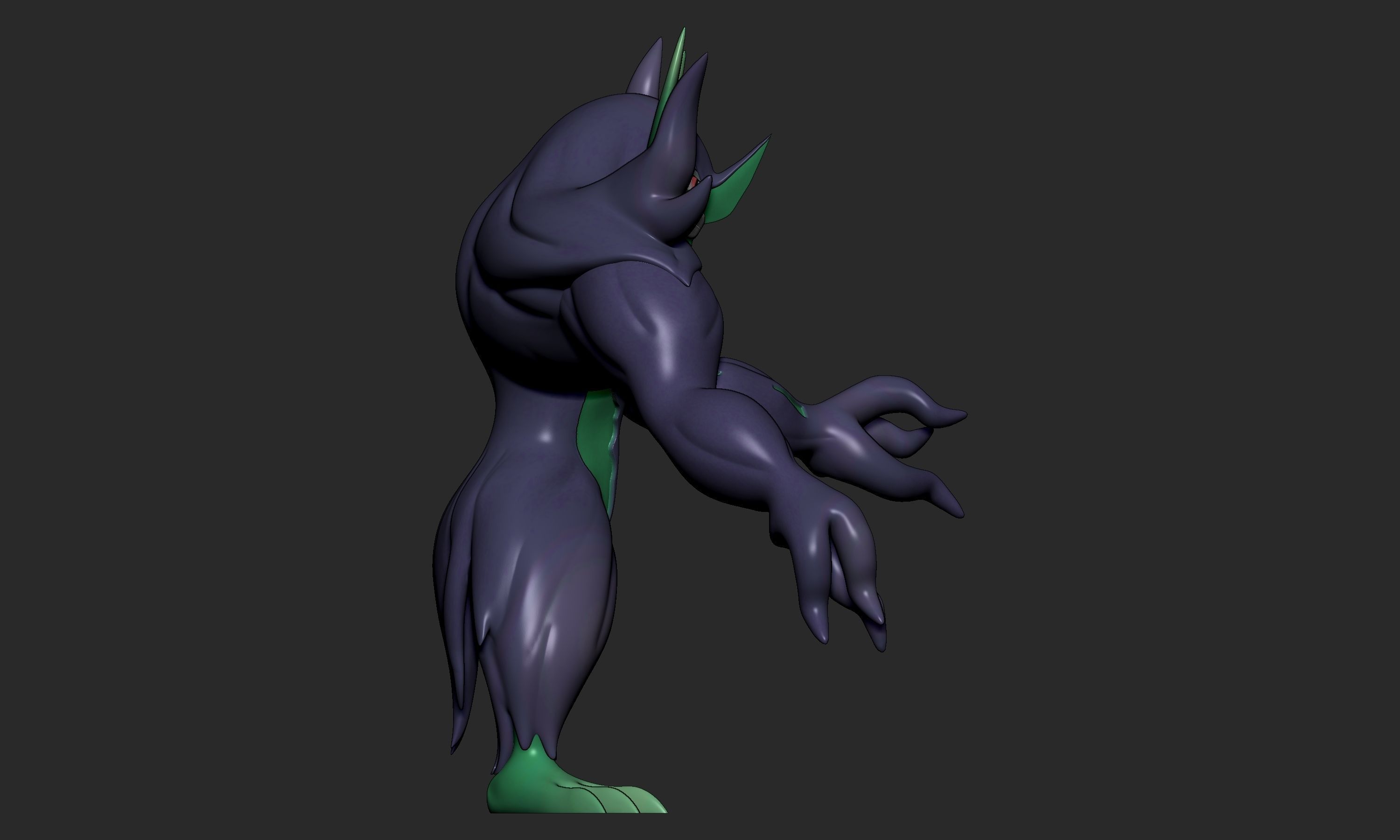 Pokemon - Impidimp Morgrem and Grimmsnarl with 2 poses 3D print model_23
