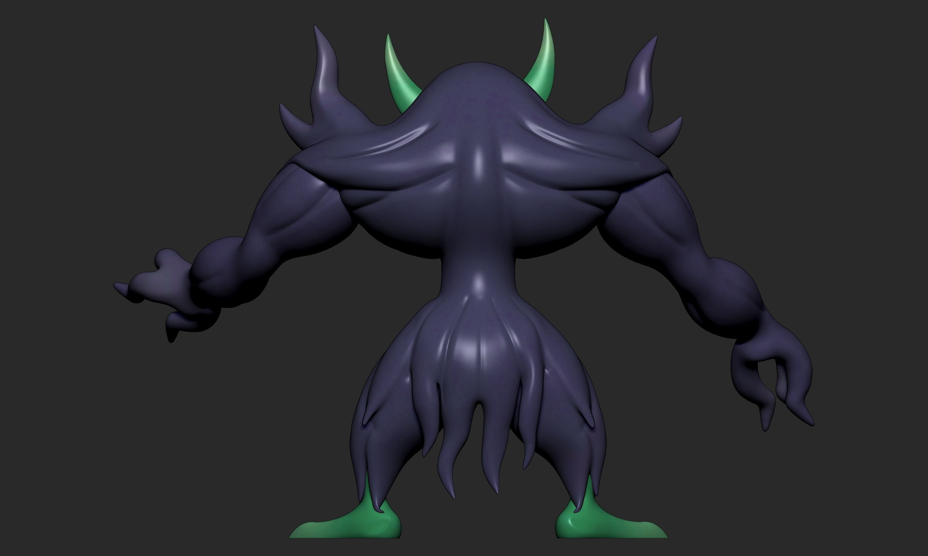 Pokemon - Impidimp Morgrem and Grimmsnarl with 2 poses 3D print model_21