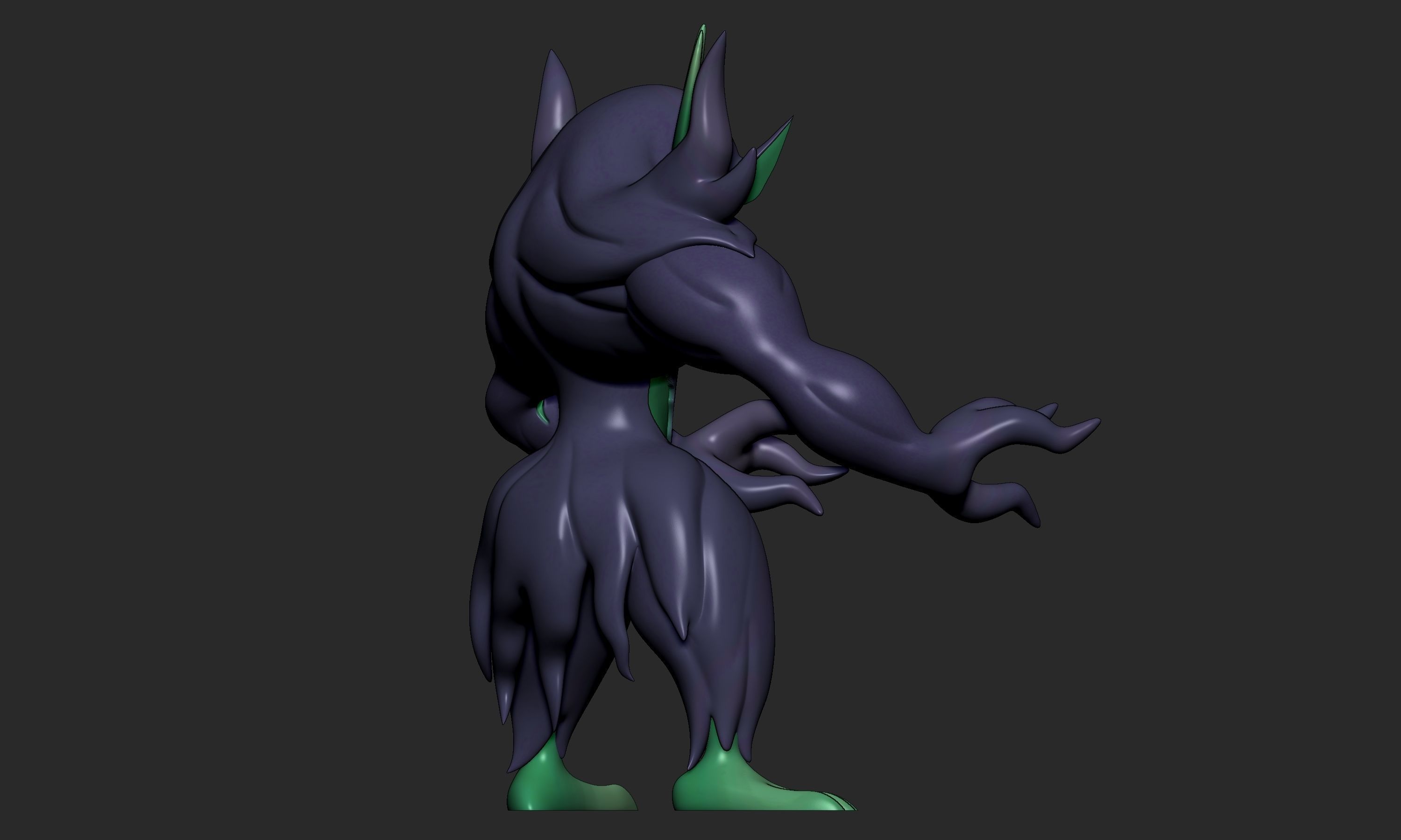 Pokemon - Impidimp Morgrem and Grimmsnarl with 2 poses 3D print model_27