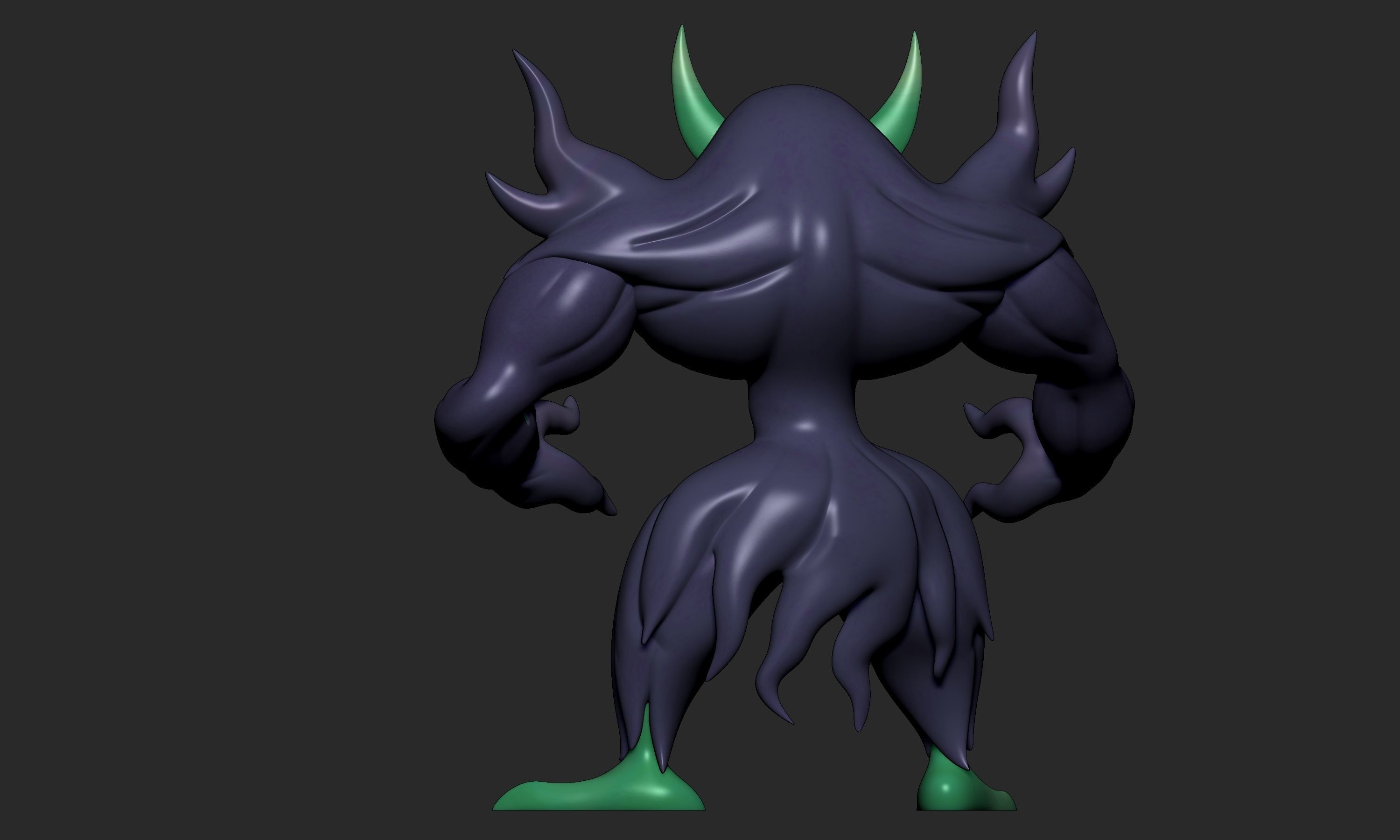 Pokemon - Impidimp Morgrem and Grimmsnarl with 2 poses 3D print model_28