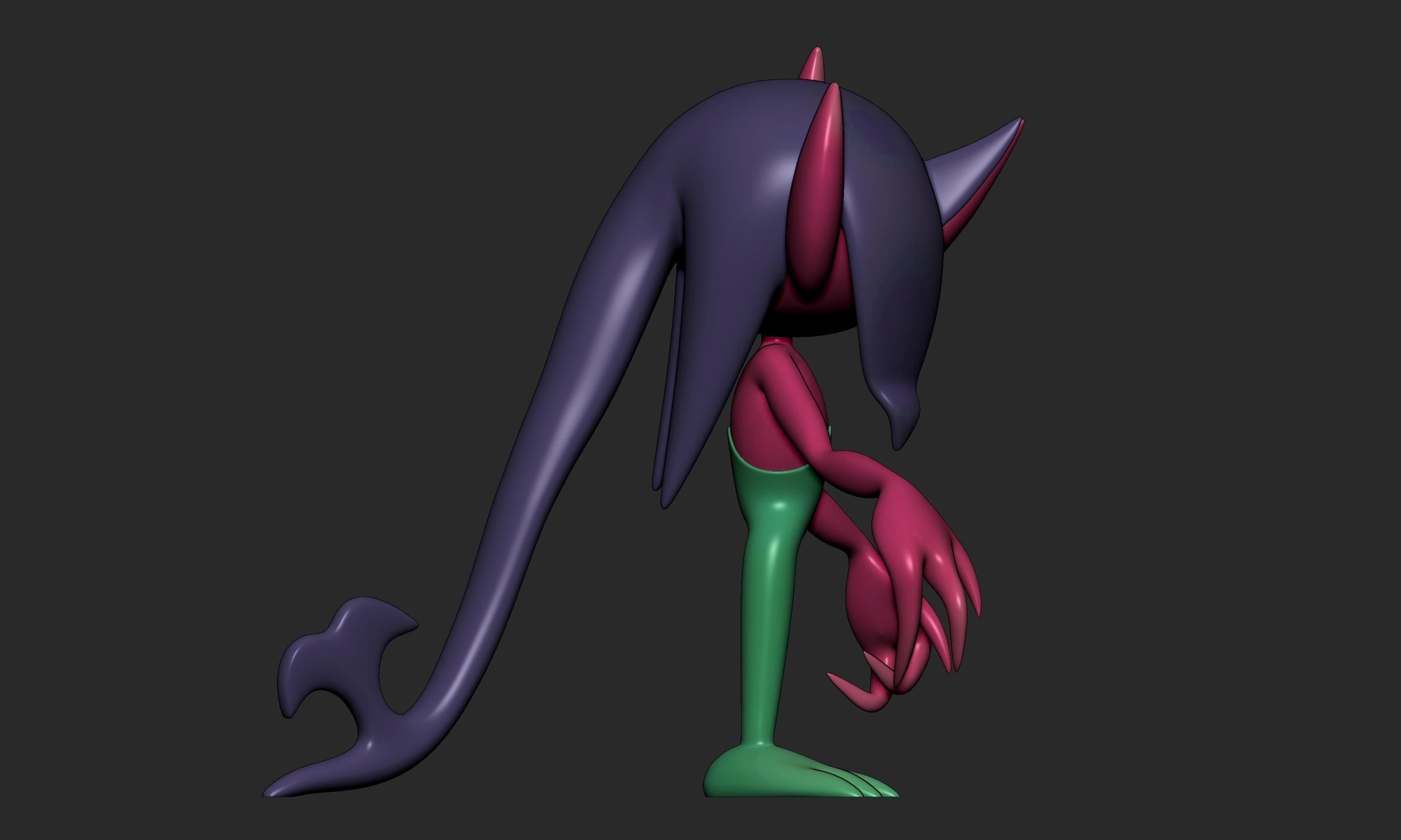 Pokemon - Impidimp Morgrem and Grimmsnarl with 2 poses 3D print model_12