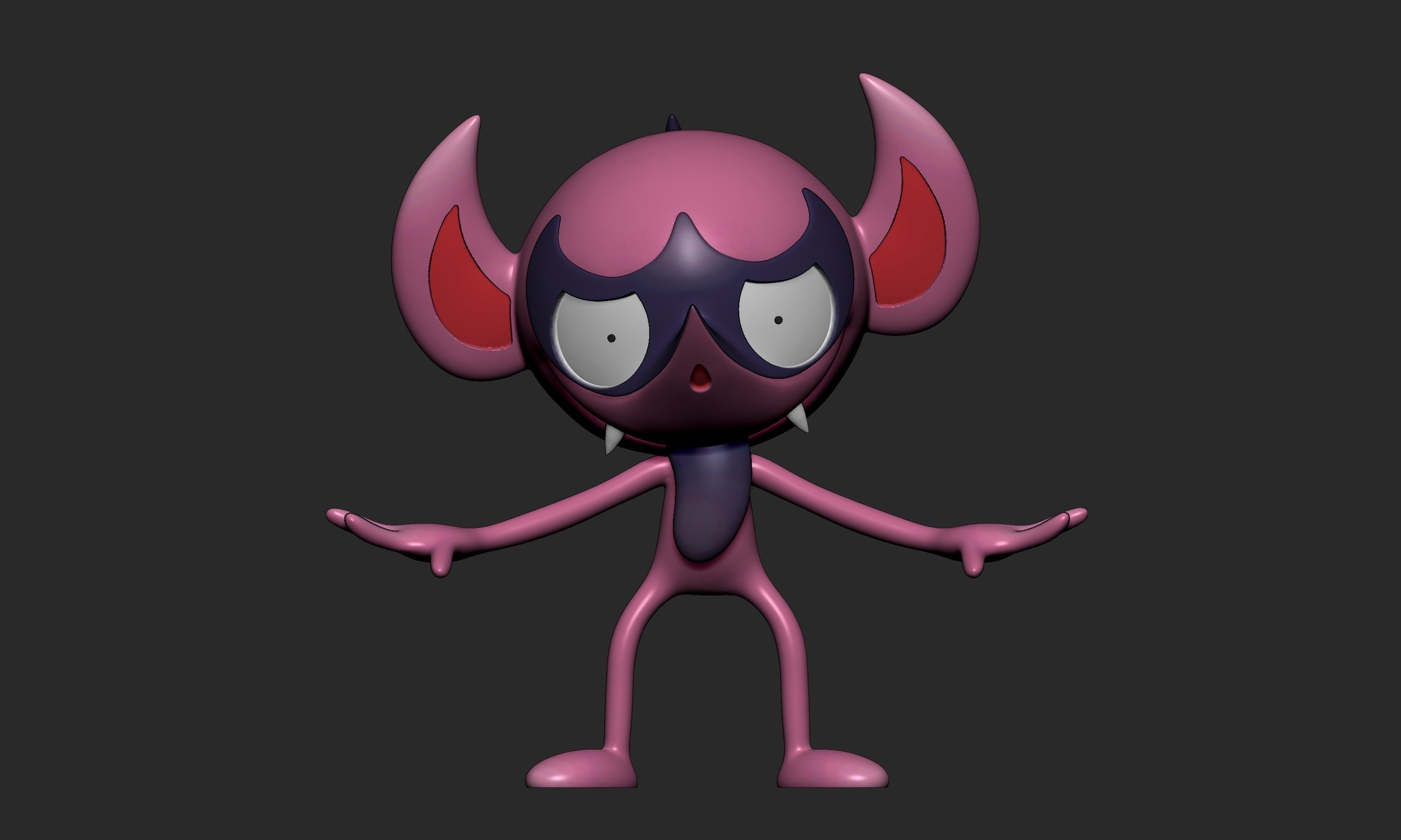 Pokemon - Impidimp Morgrem and Grimmsnarl with 2 poses 3D print model_6