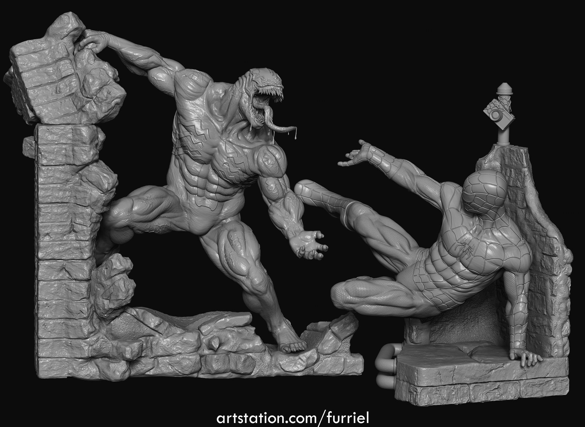 Venom and Spiderman 1994 3D print model_5