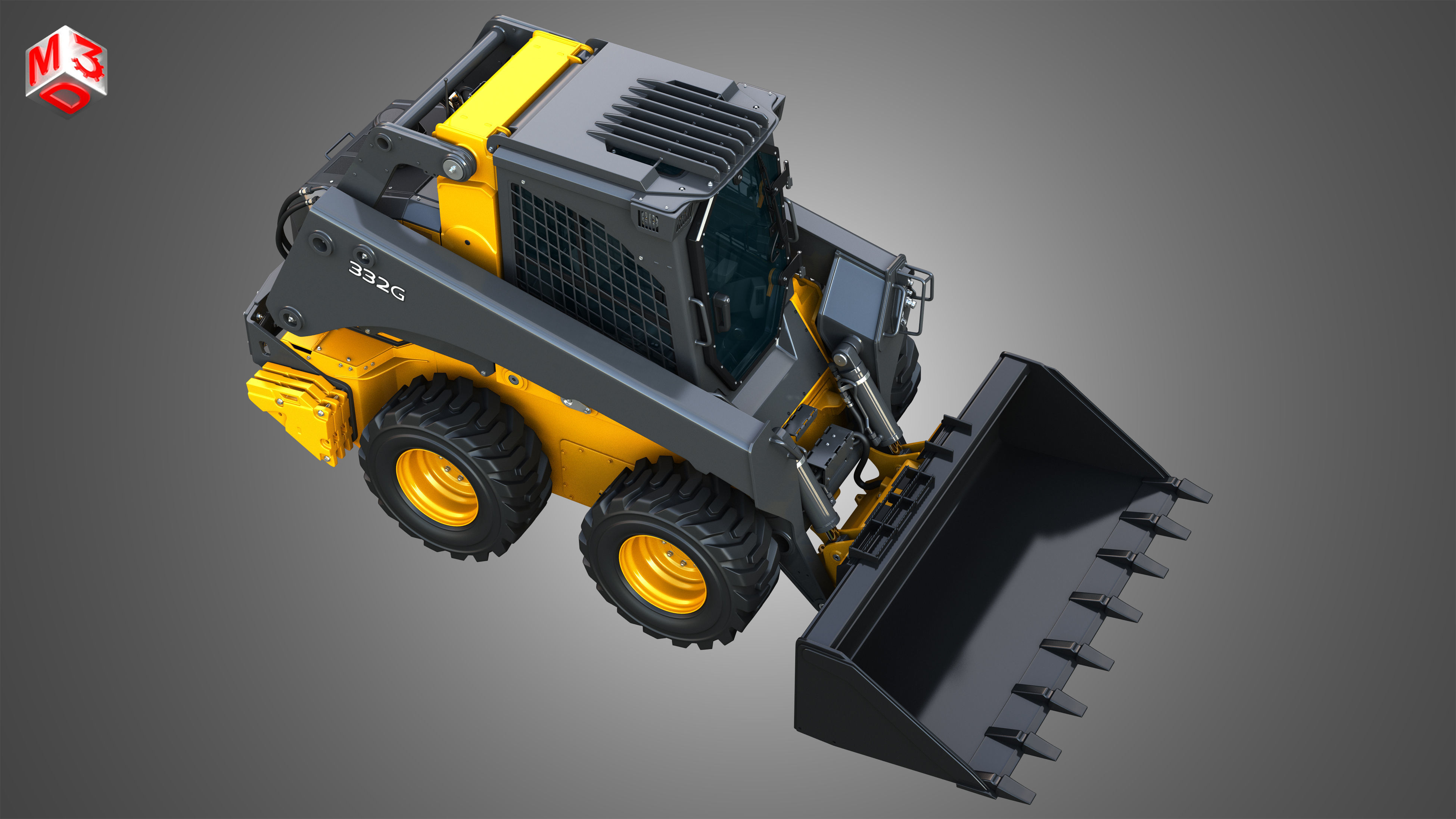 332G Skid Steer Loader with Forestry Package - Bucket 3D model_21
