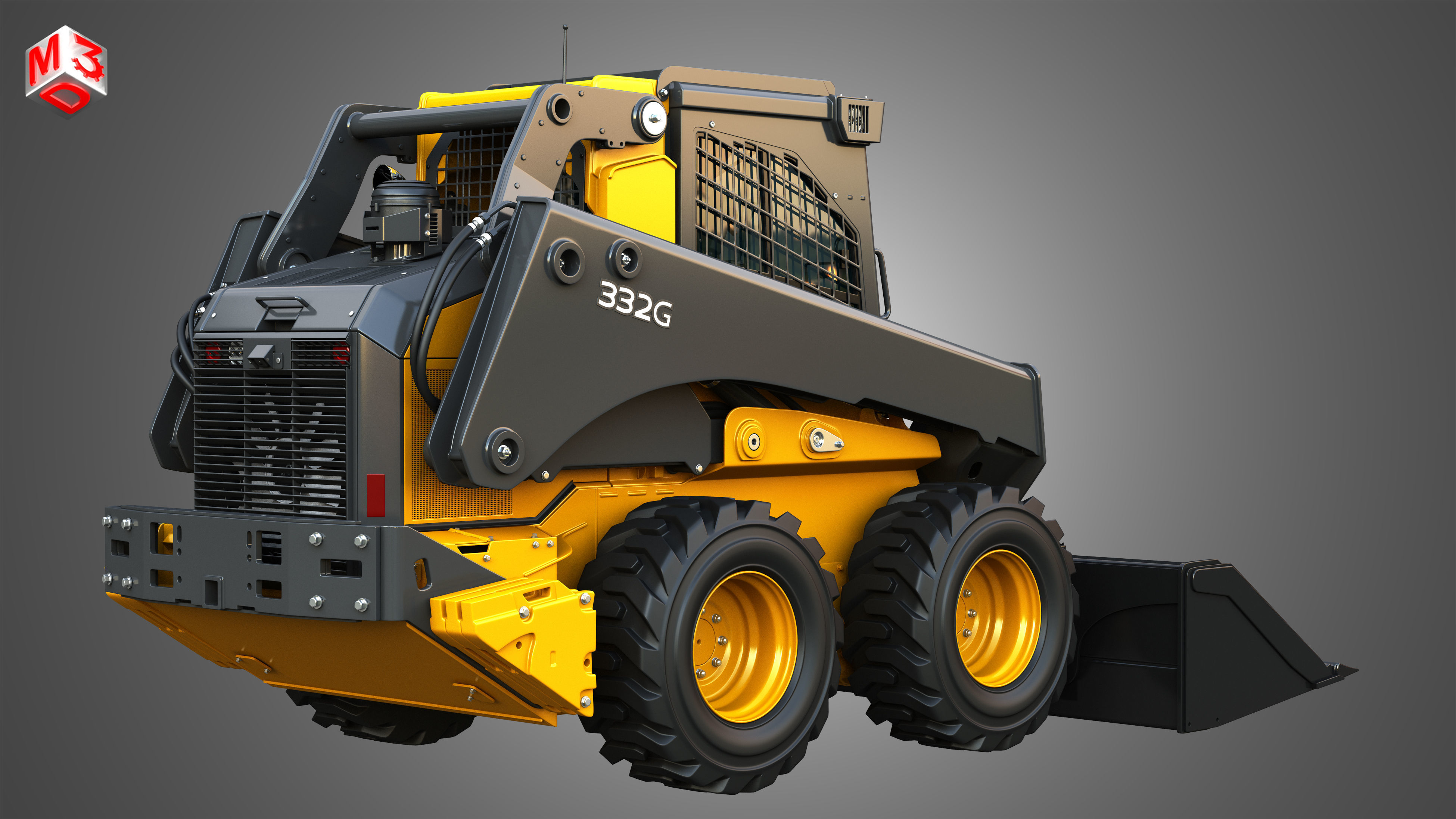 332G Skid Steer Loader with Forestry Package - Bucket 3D model_2