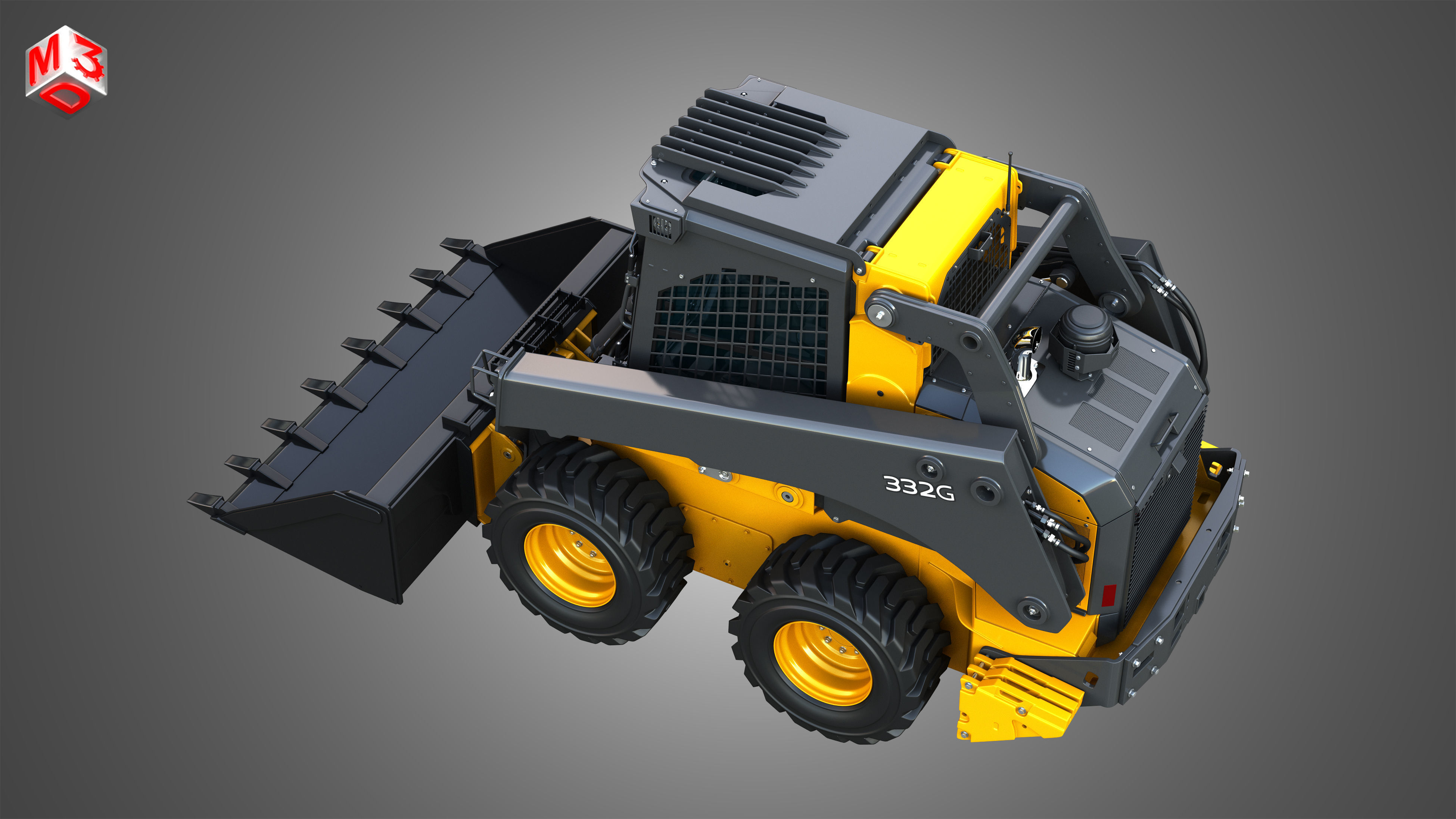 332G Skid Steer Loader with Forestry Package - Bucket 3D model_22