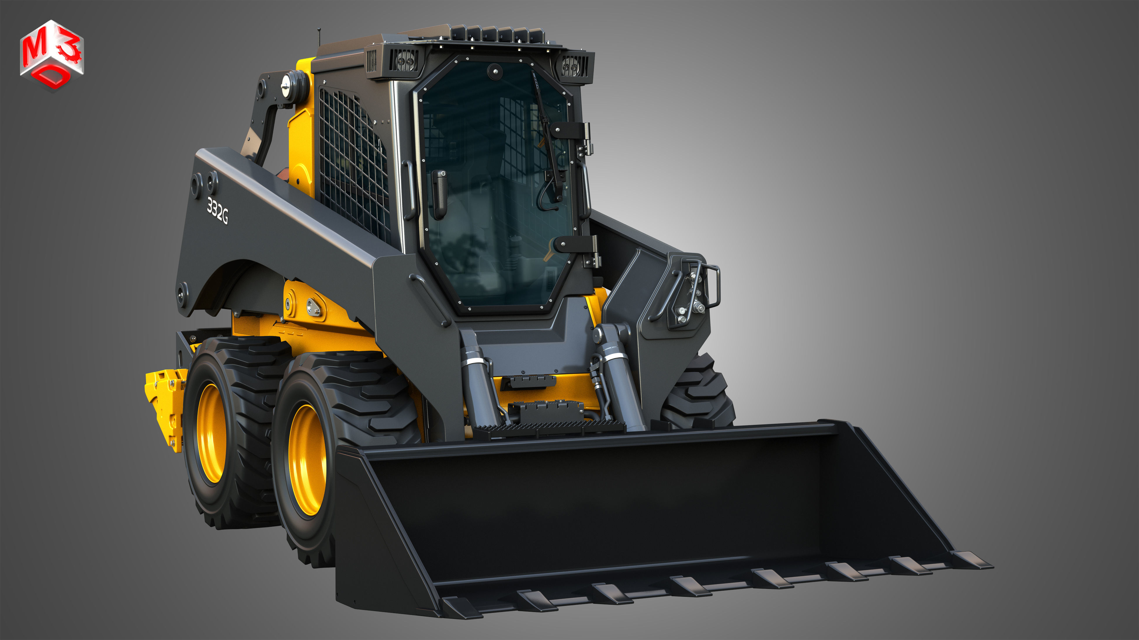 332G Skid Steer Loader with Forestry Package - Bucket 3D model_13