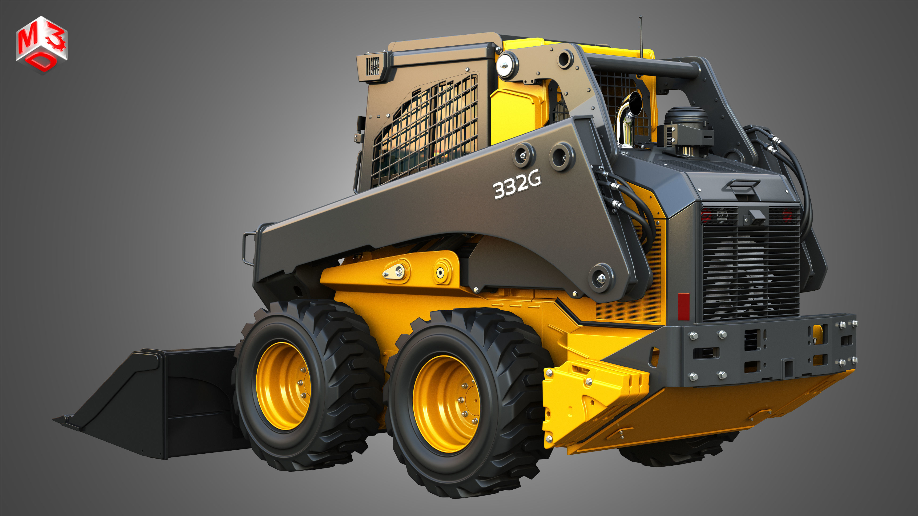 332G Skid Steer Loader with Forestry Package - Bucket 3D model_4