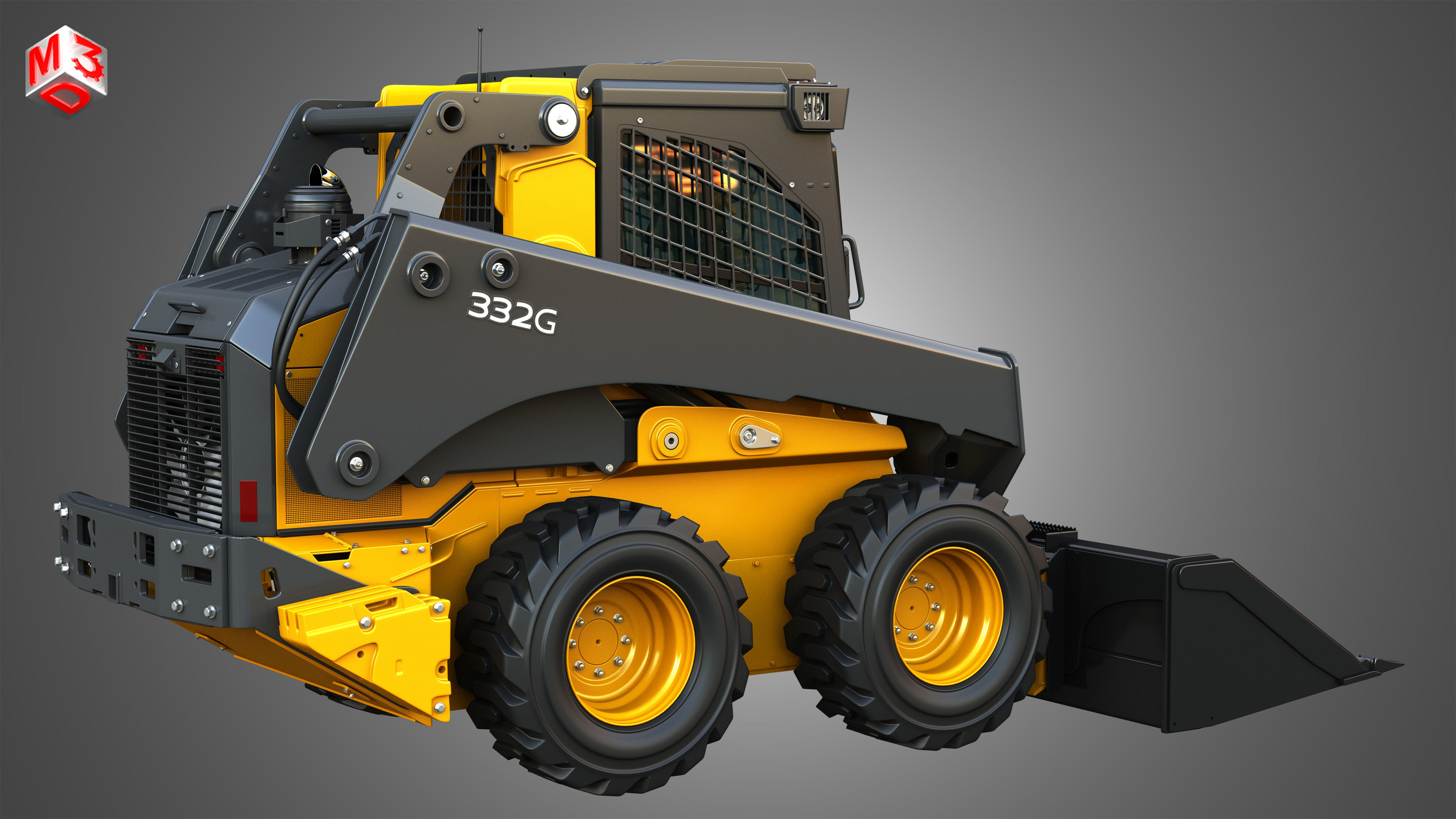 332G Skid Steer Loader with Forestry Package - Bucket 3D model_16