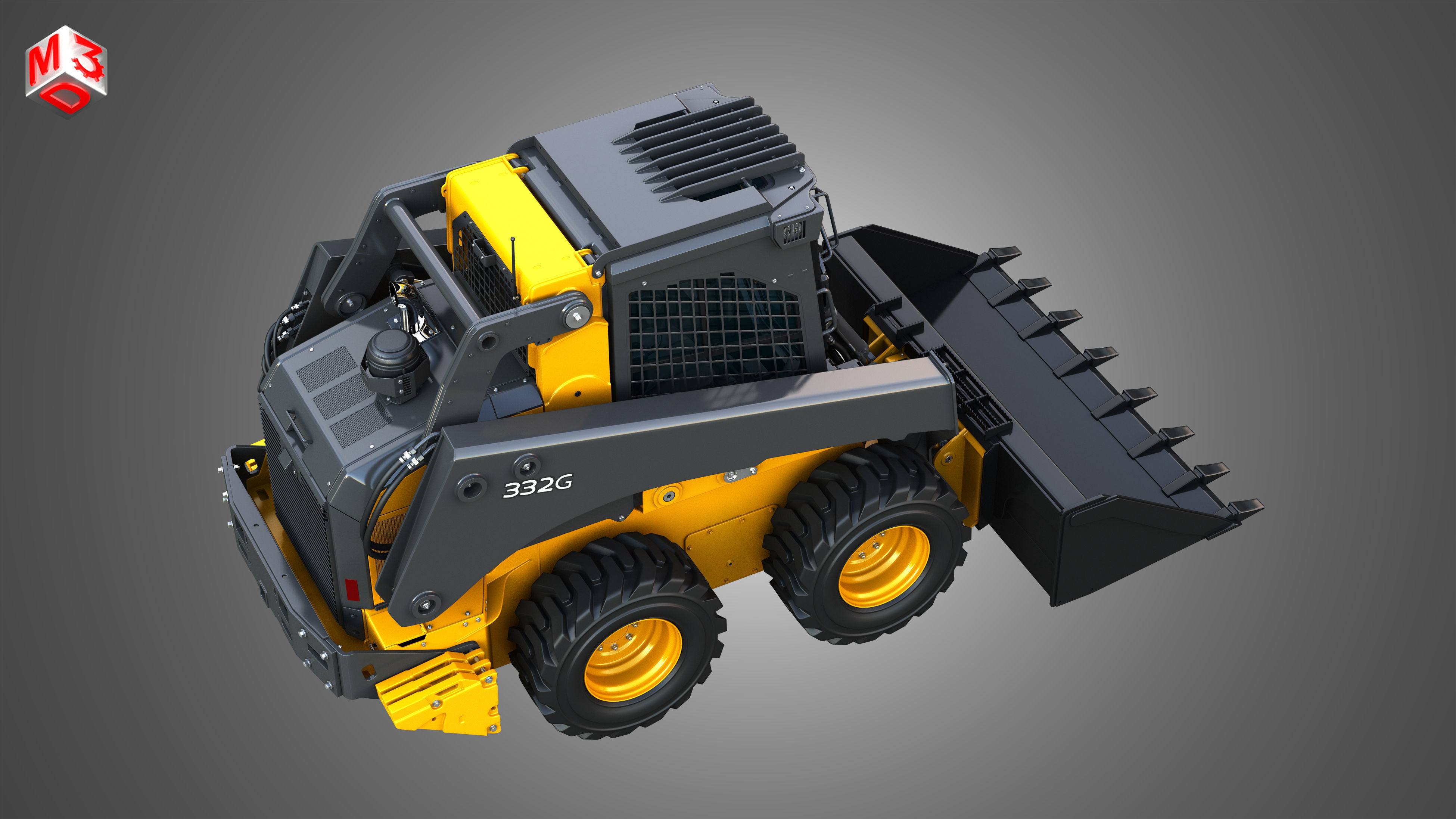 332G Skid Steer Loader with Forestry Package - Bucket 3D model_20