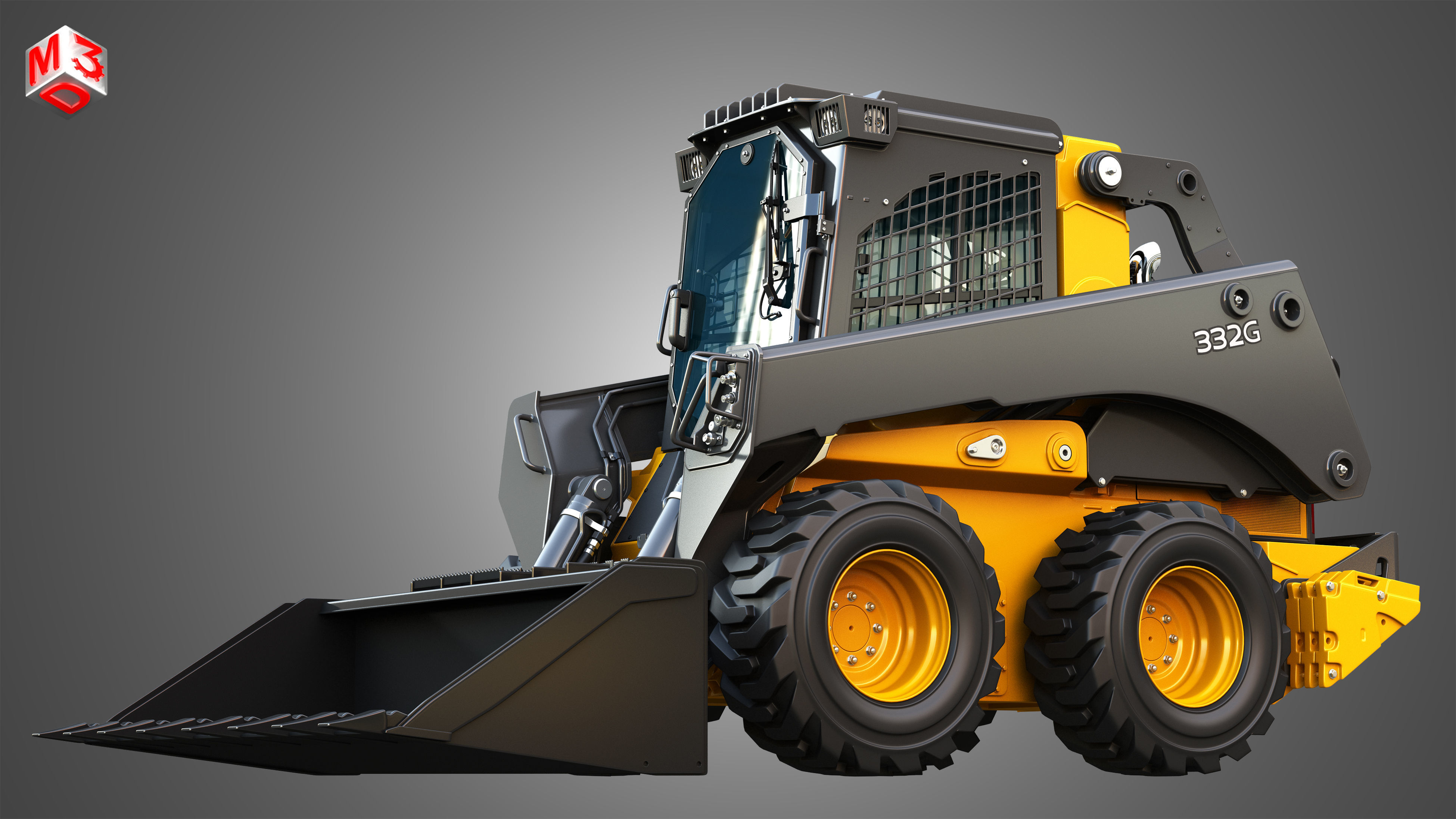 332G Skid Steer Loader with Forestry Package - Bucket 3D model_7