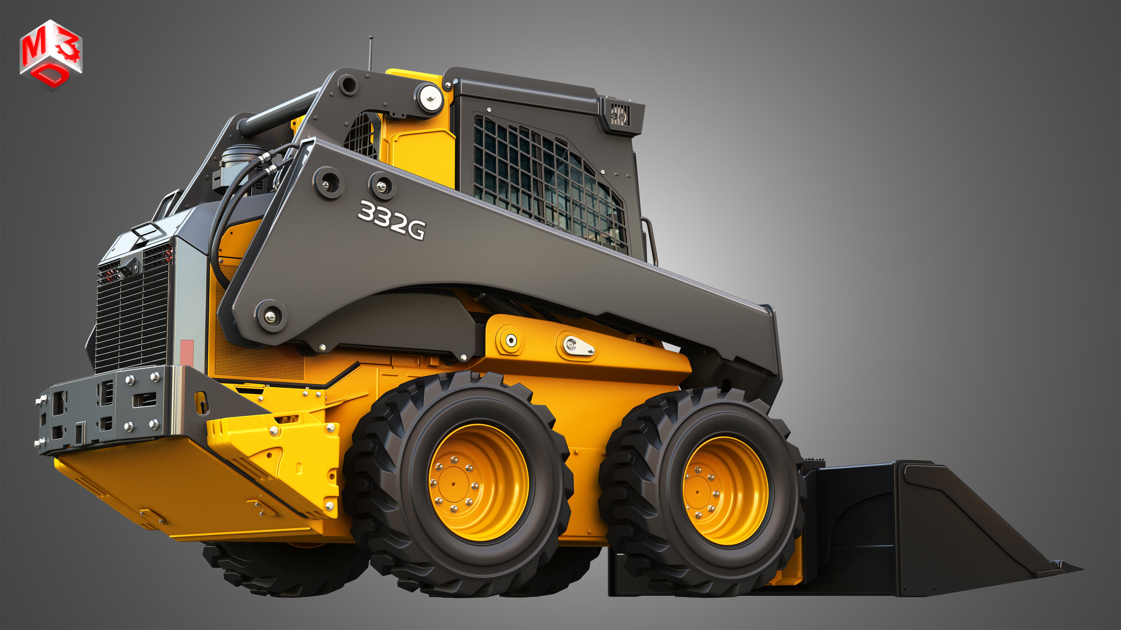 332G Skid Steer Loader with Forestry Package - Bucket 3D model_8