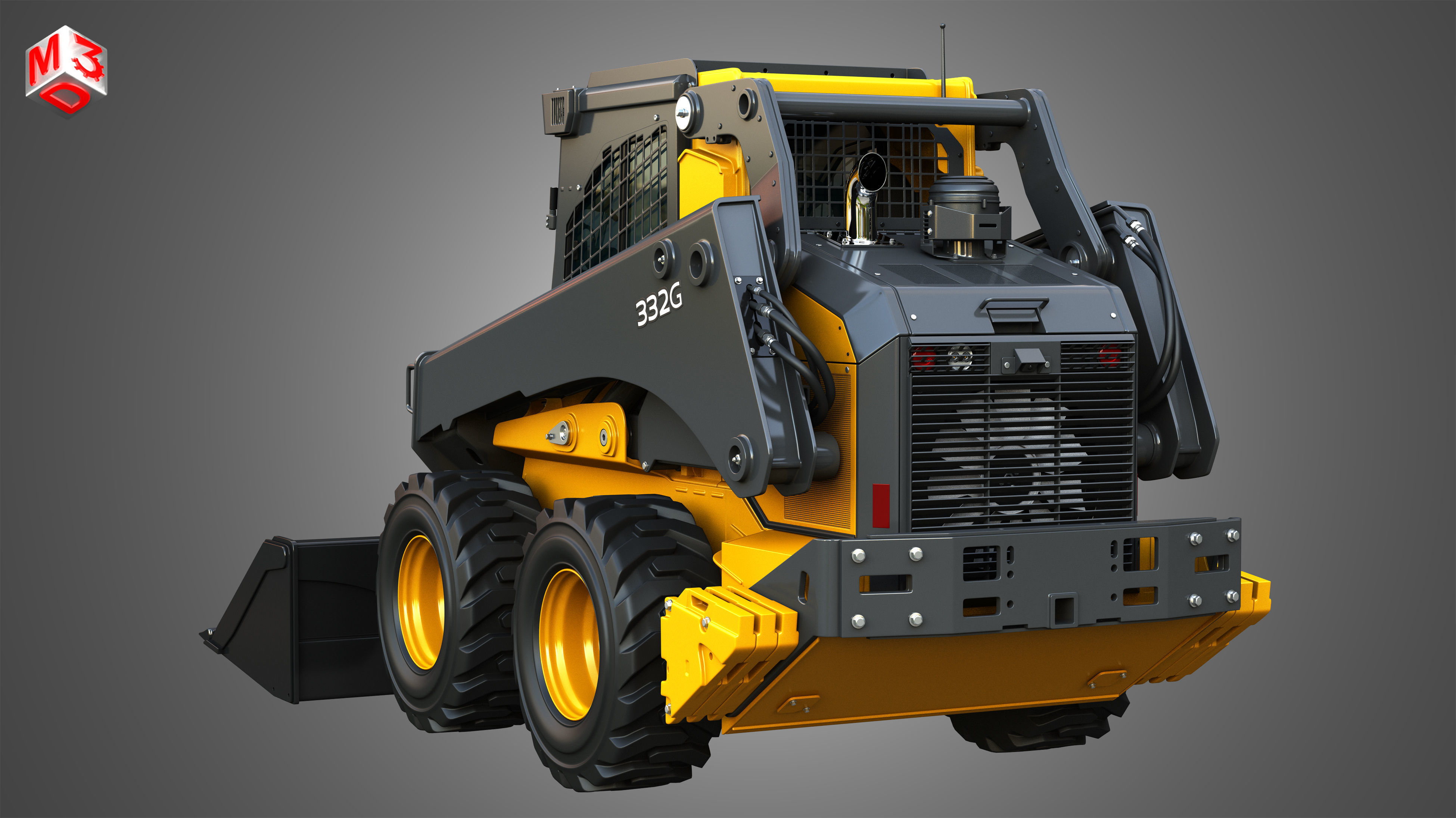 332G Skid Steer Loader with Forestry Package - Bucket 3D model_14