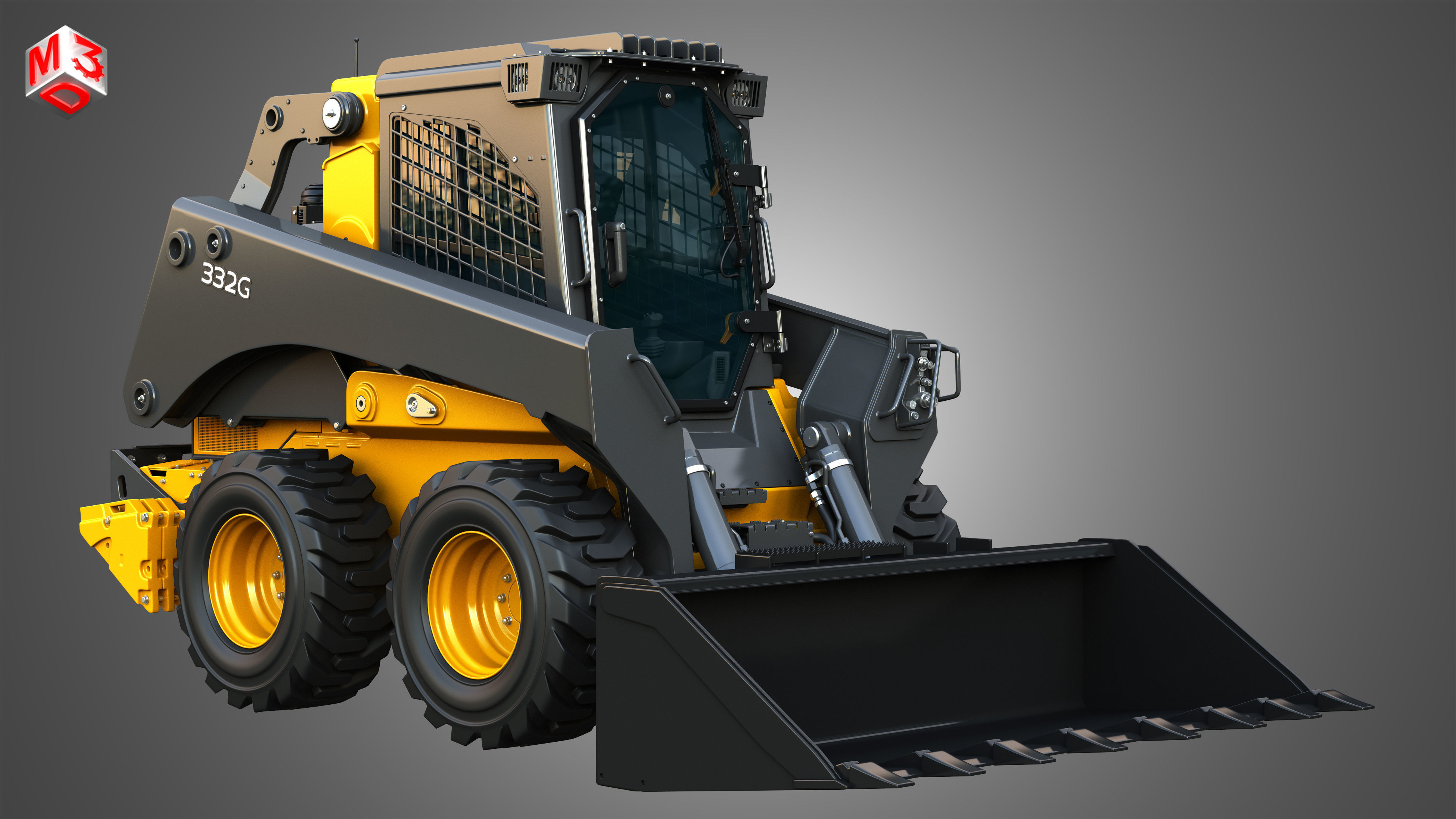 332G Skid Steer Loader with Forestry Package - Bucket 3D model_3