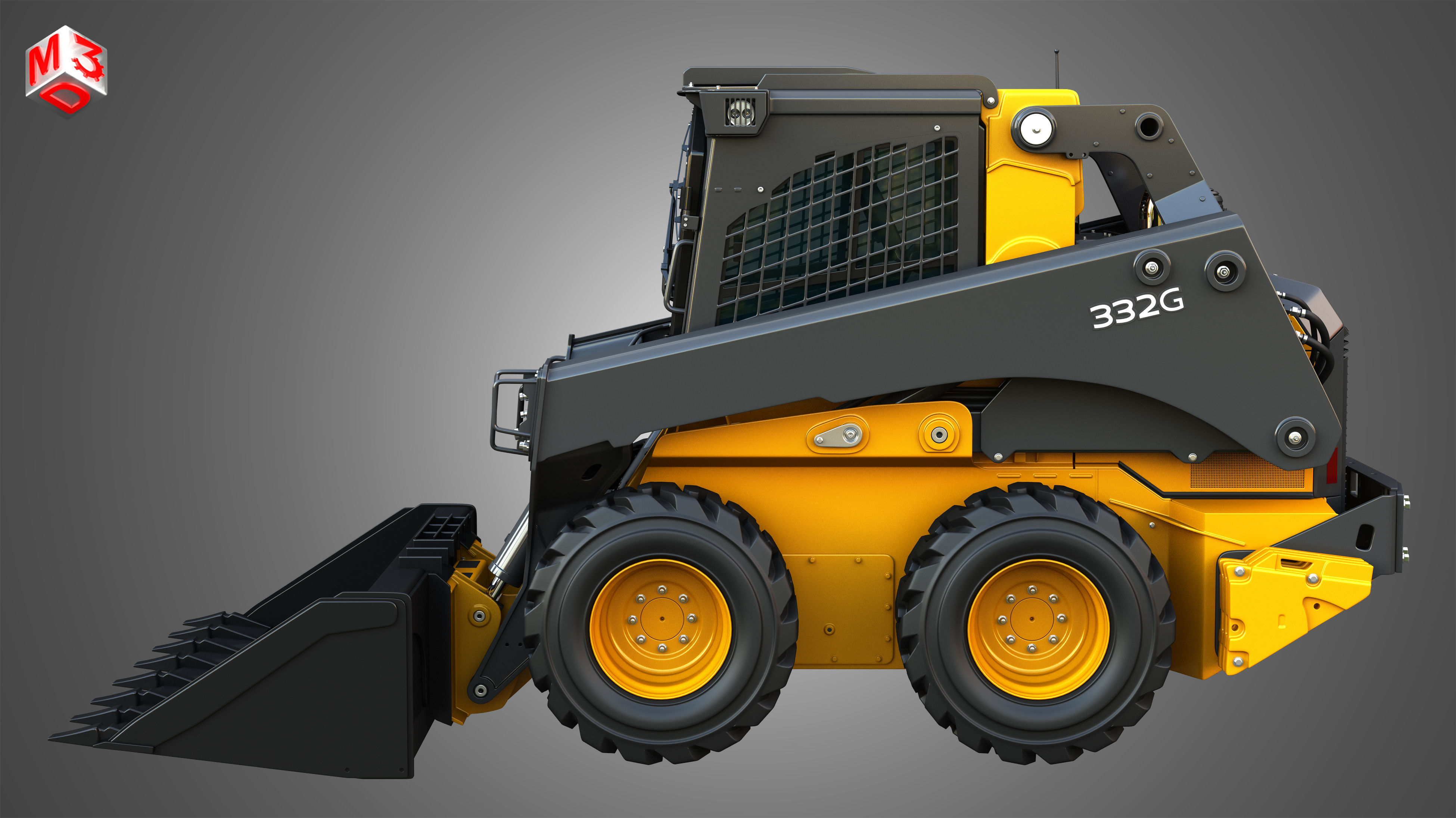 332G Skid Steer Loader with Forestry Package - Bucket 3D model_5
