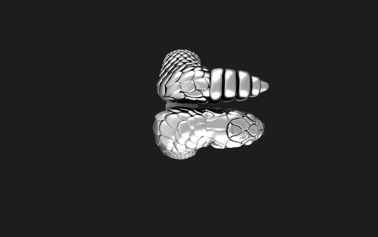 Snake ring 3D print model_7
