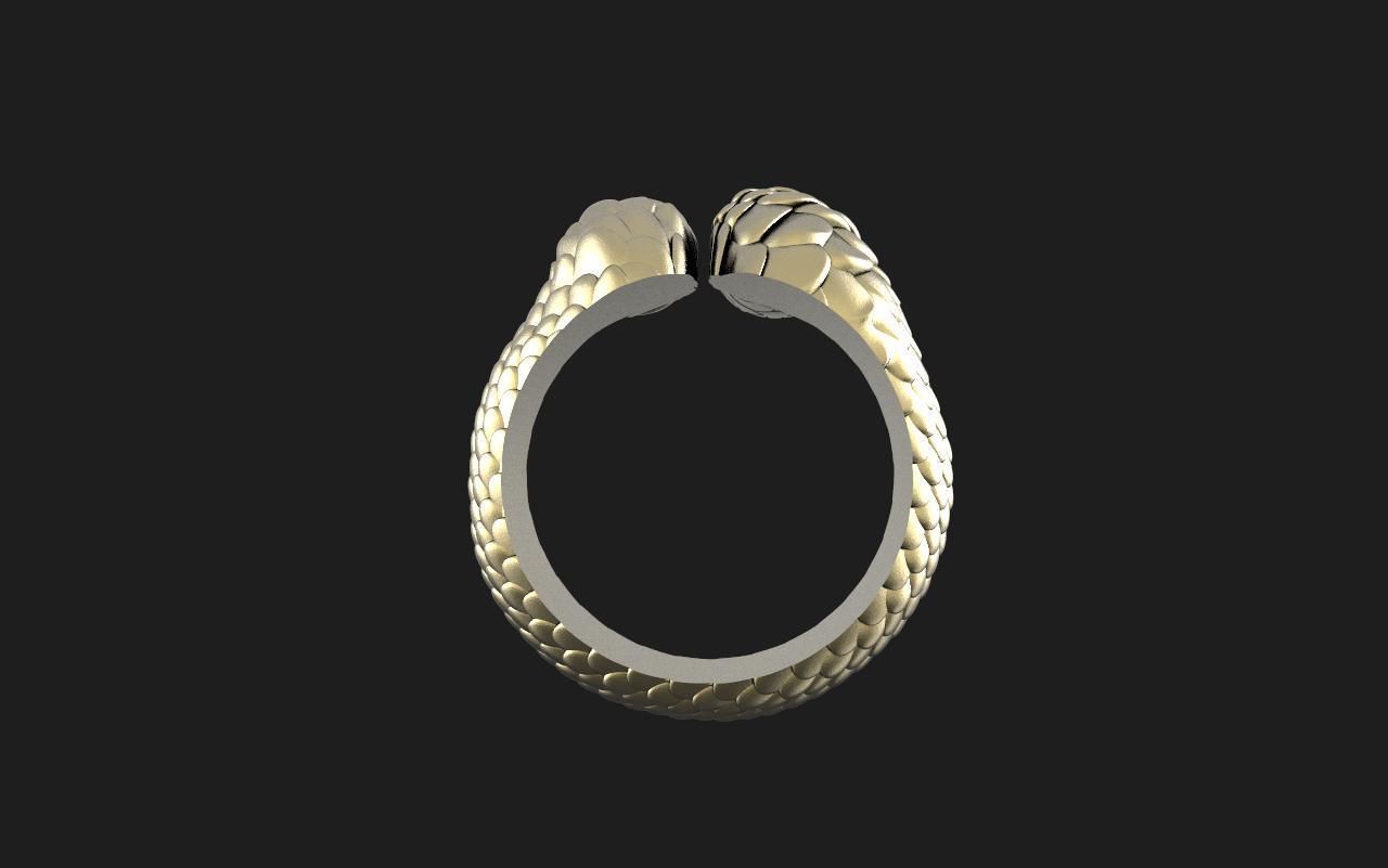 Snake ring 3D print model_4