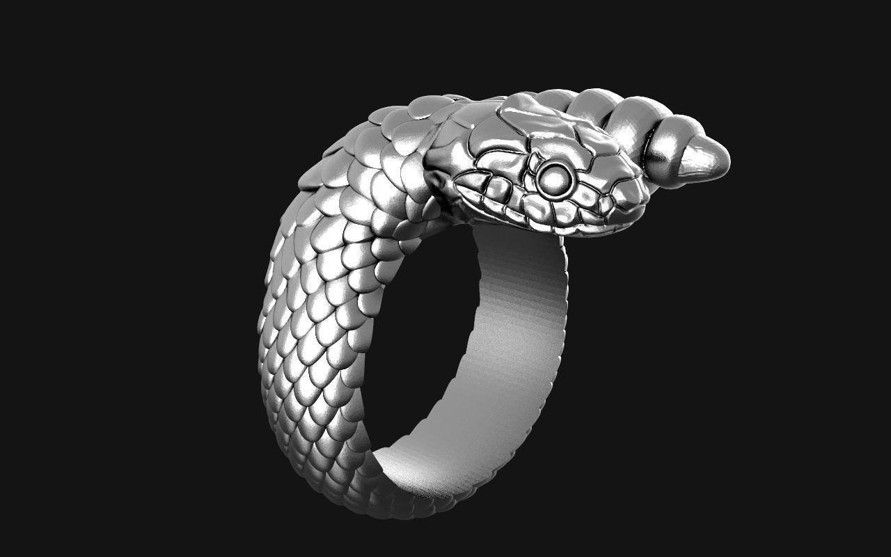 Snake ring 3D print model_6