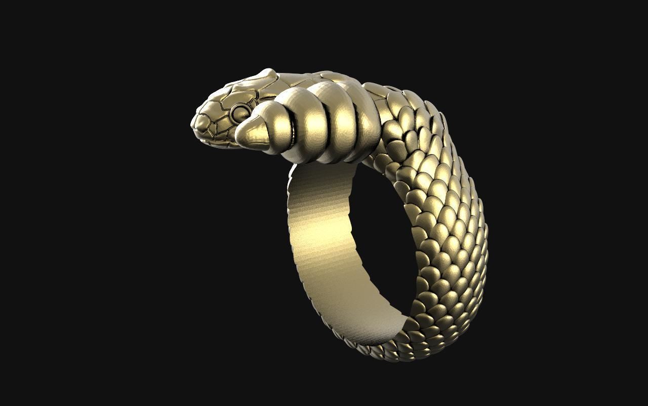 Snake ring 3D print model_2