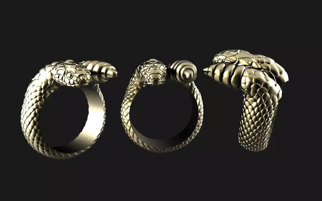 Snake ring 3D print model_0