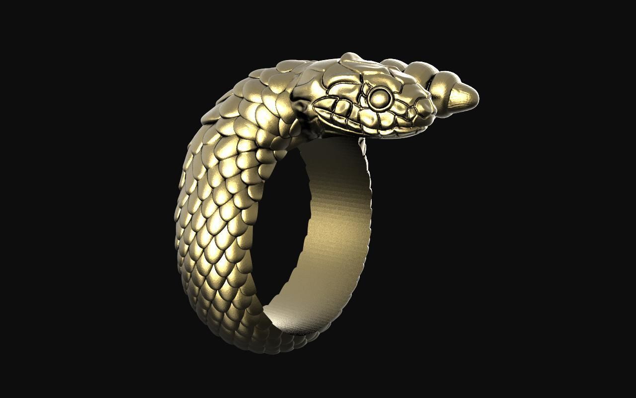 Snake ring 3D print model_1