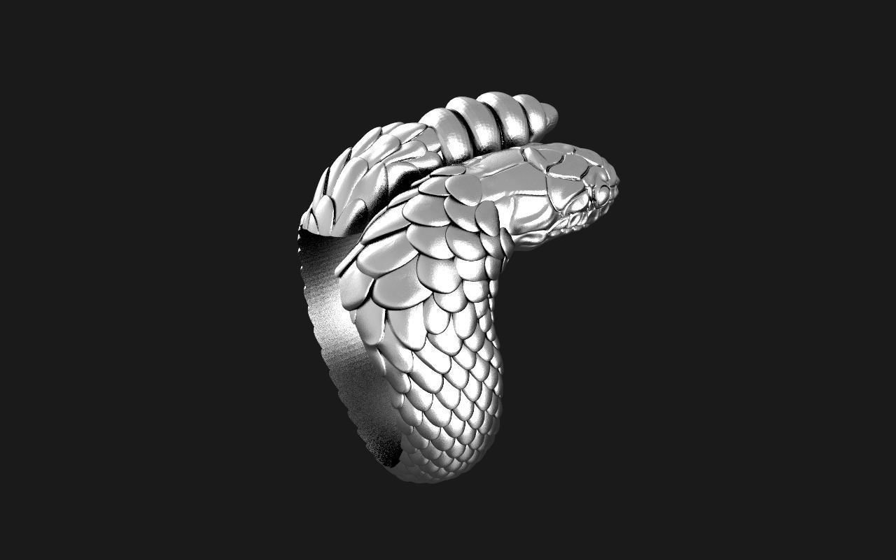 Snake ring 3D print model_5