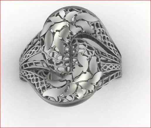 05 Lace style gold ring 3D print model 3D print model