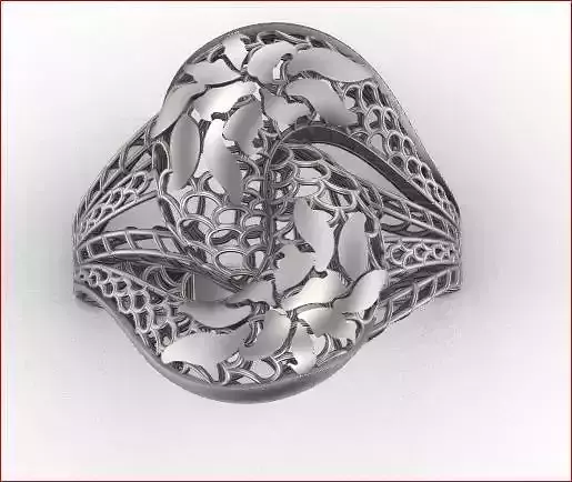 05 Lace style gold ring 3D print model